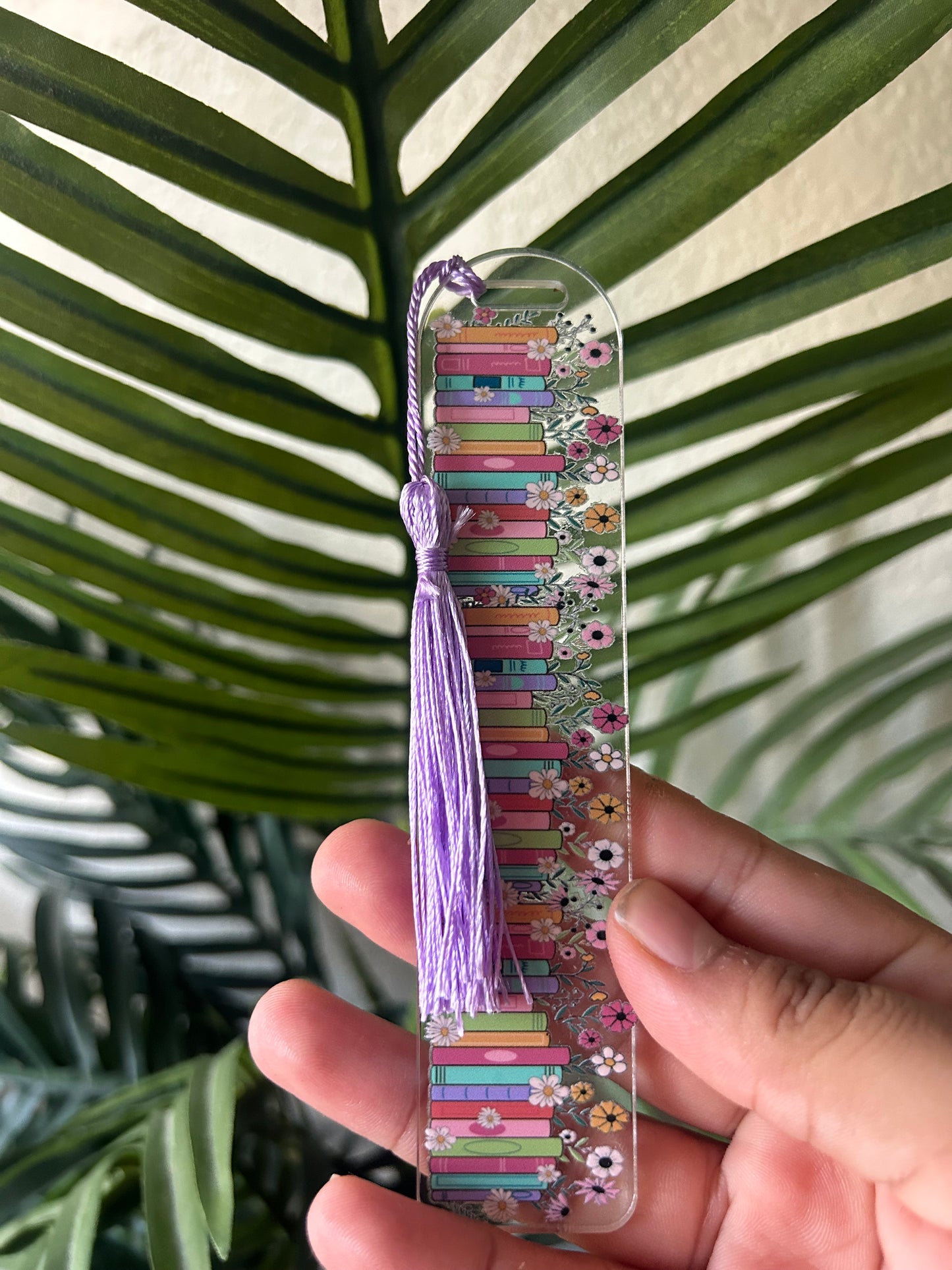 Floral Book Acrylic Bookmark