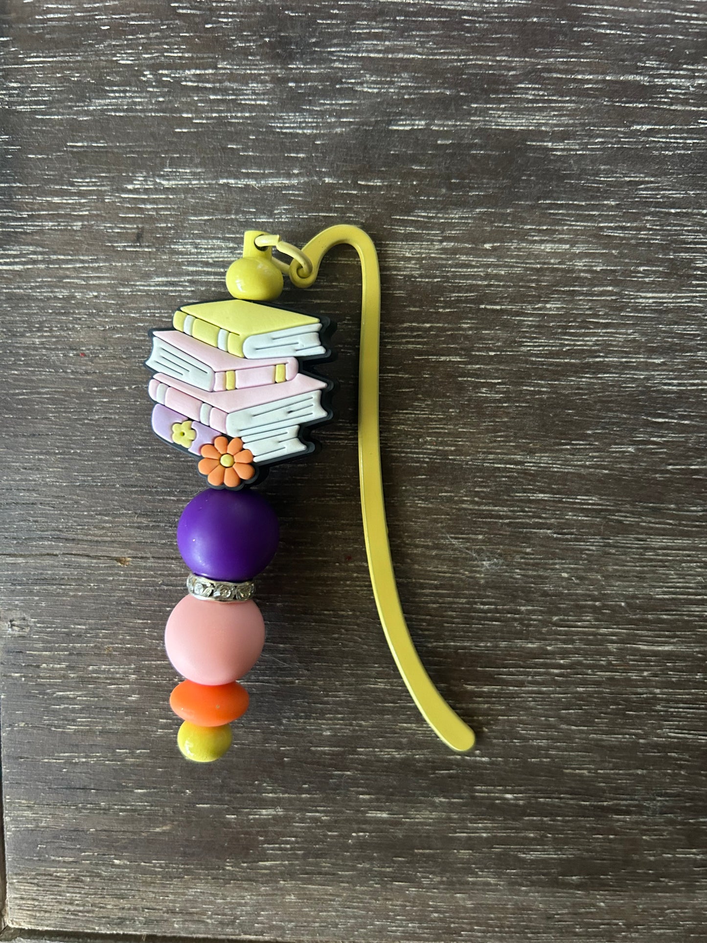 Stacked Books Beaded Bookmark