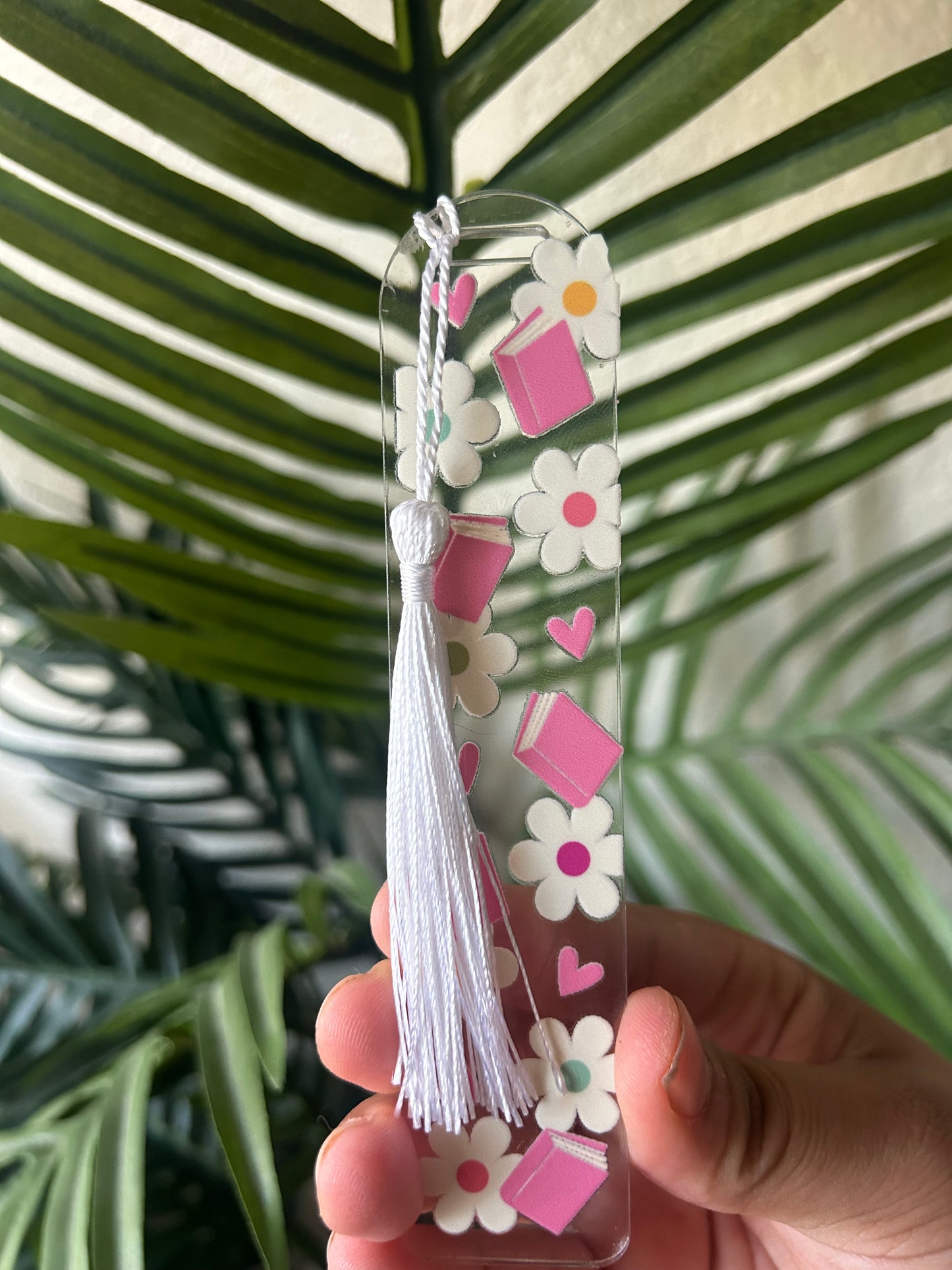 Happy Floral Book Acrylic Bookmark