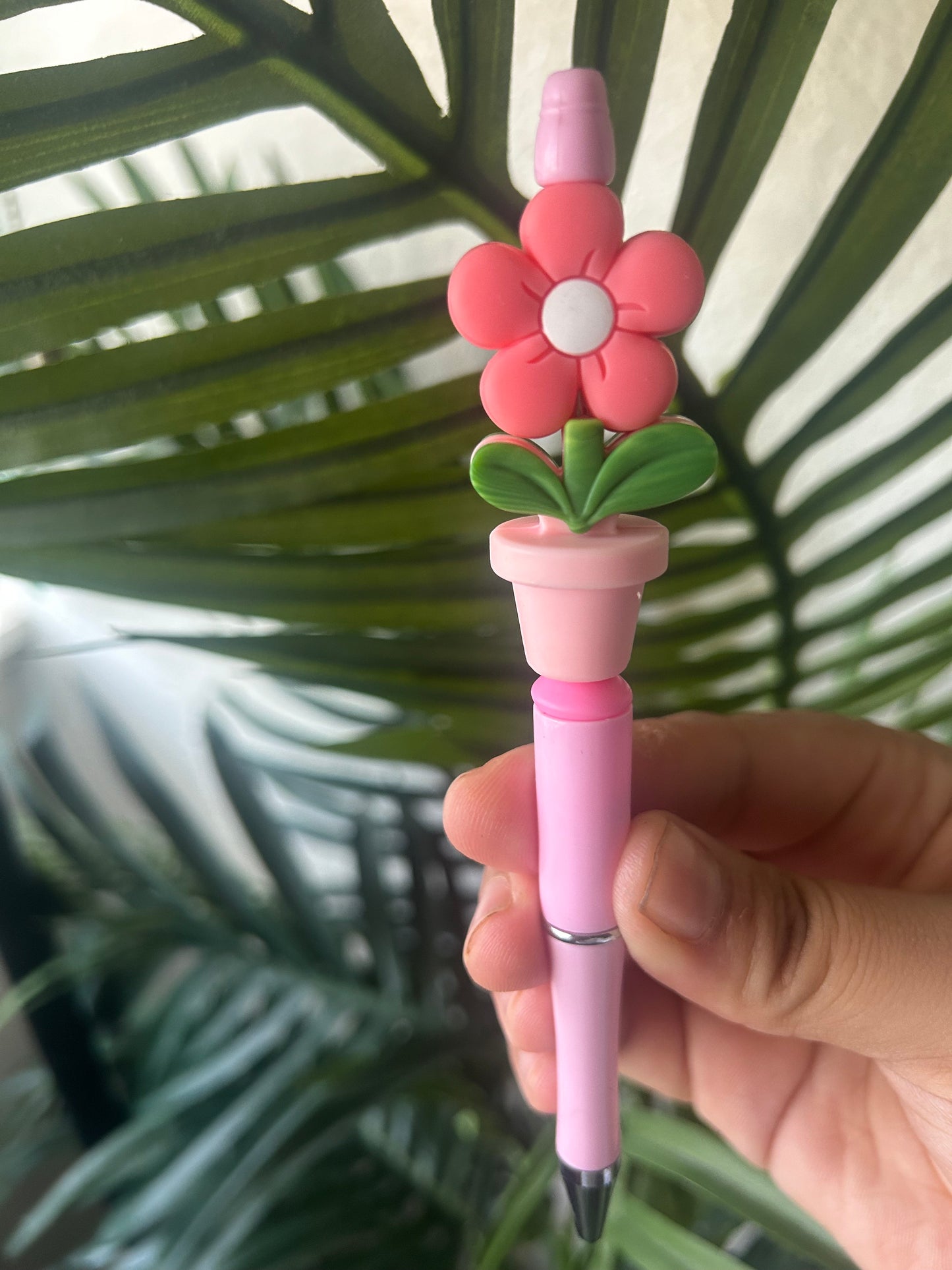Daisy Flower Beaded Pens With Pot