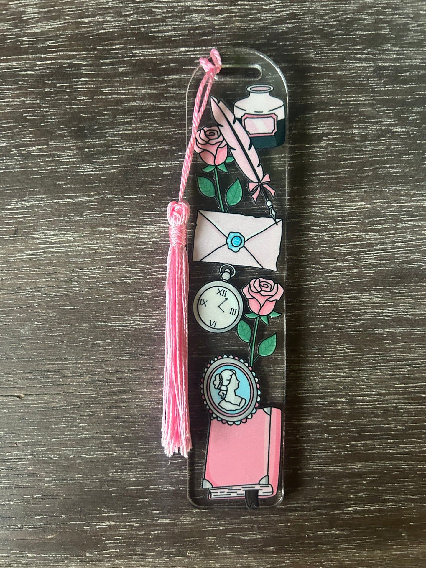 Journaling & Roses Acrylic Bookmark