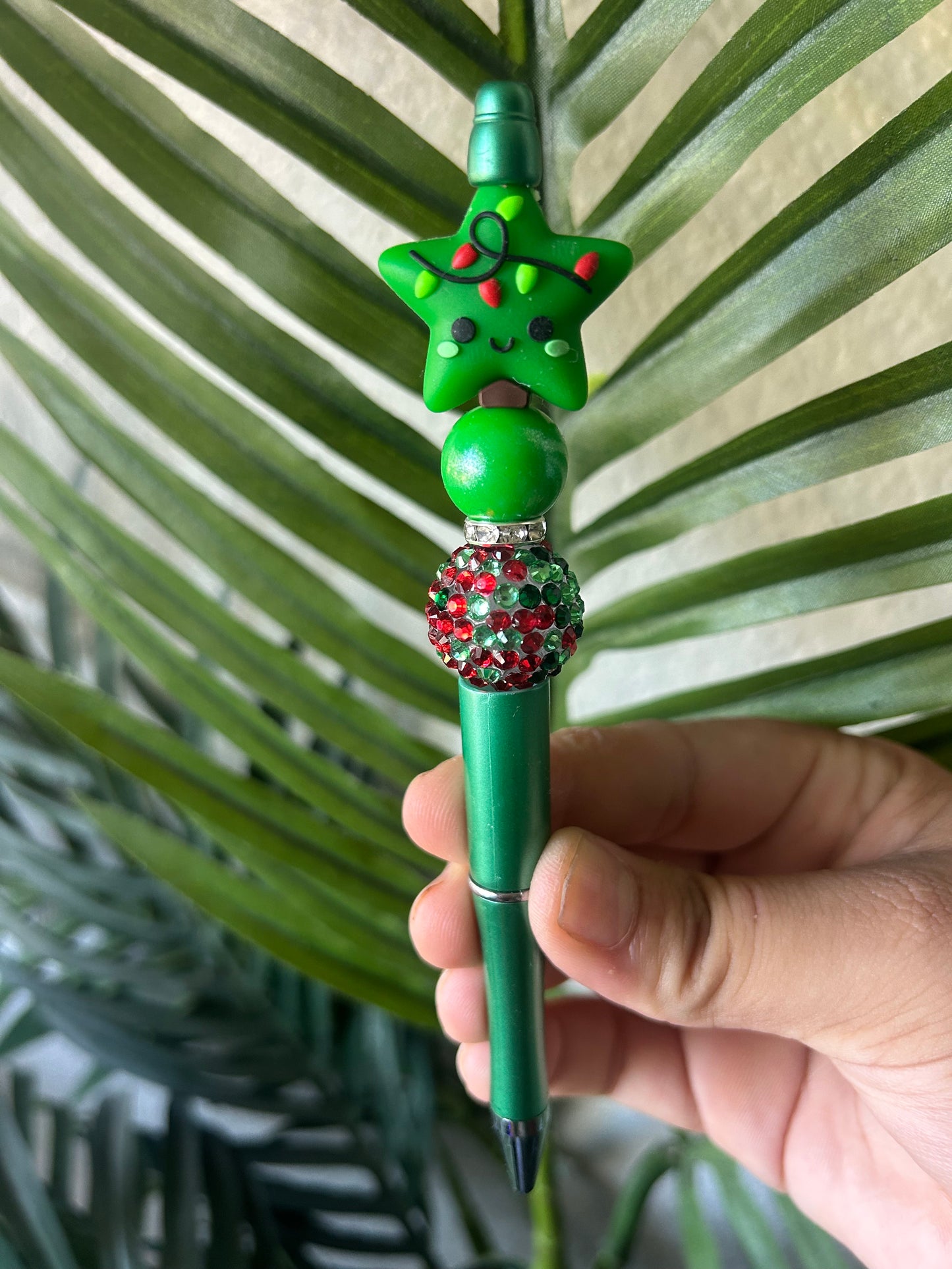 Christmas Tree Star Beaded Pens