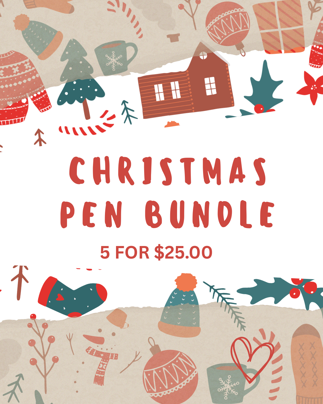 Christmas Pen Bundle 5 for $25
