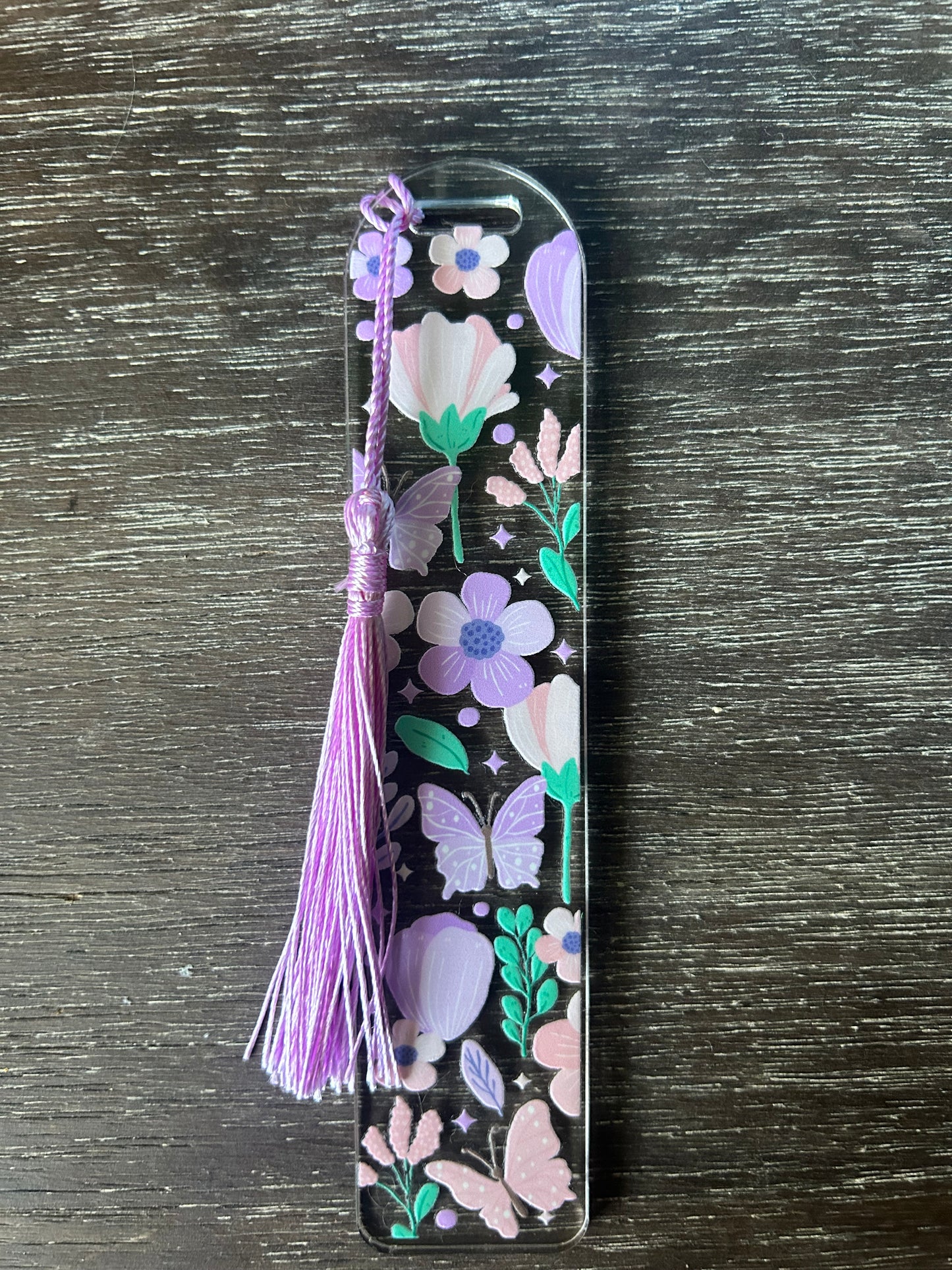 Lavender Butterfly Acrylic Bookmark