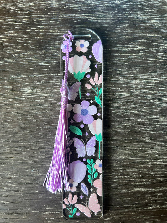 Lavender Butterfly Acrylic Bookmark