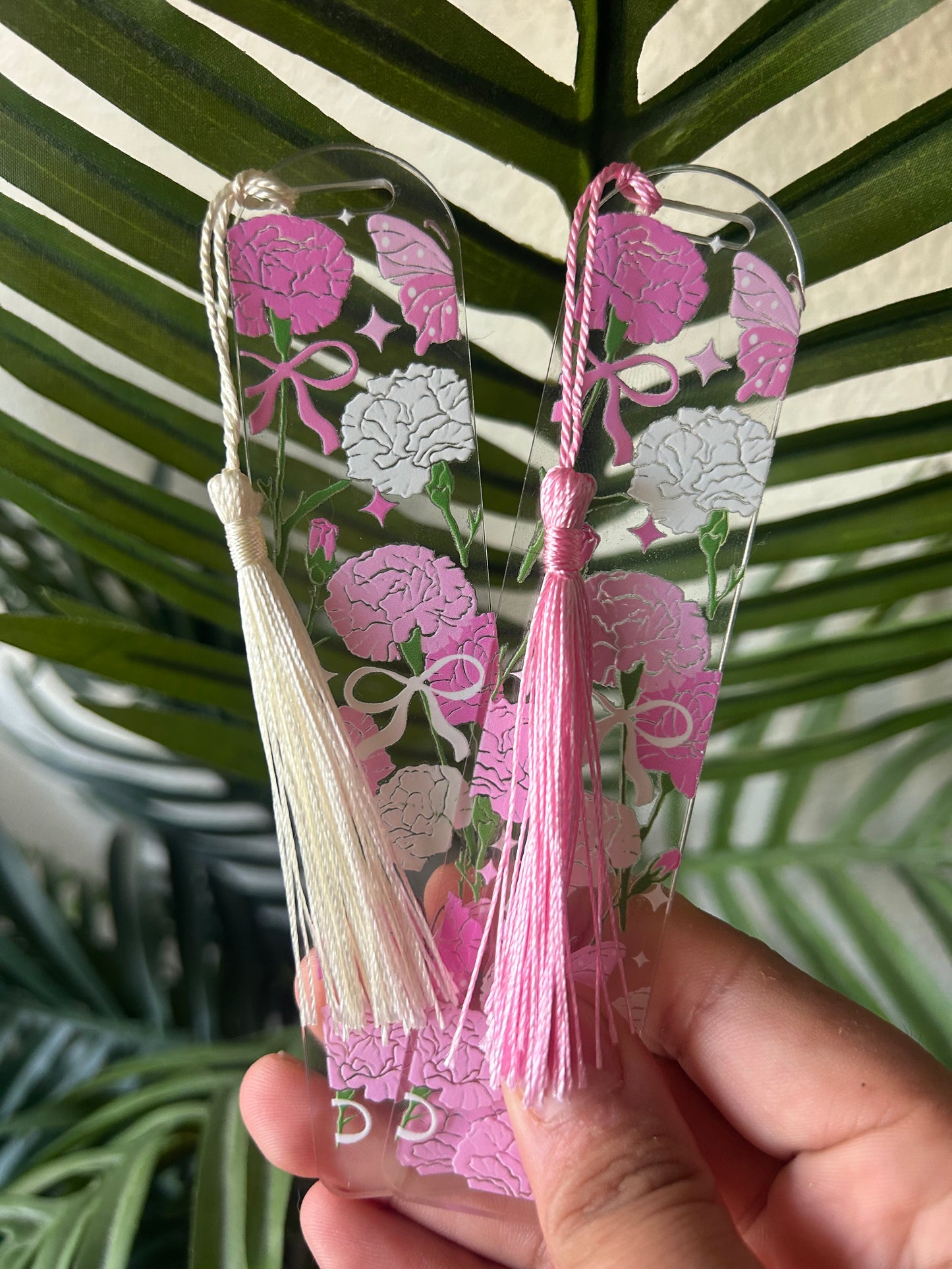 Carnation Butterfly Acrylic Bookmark