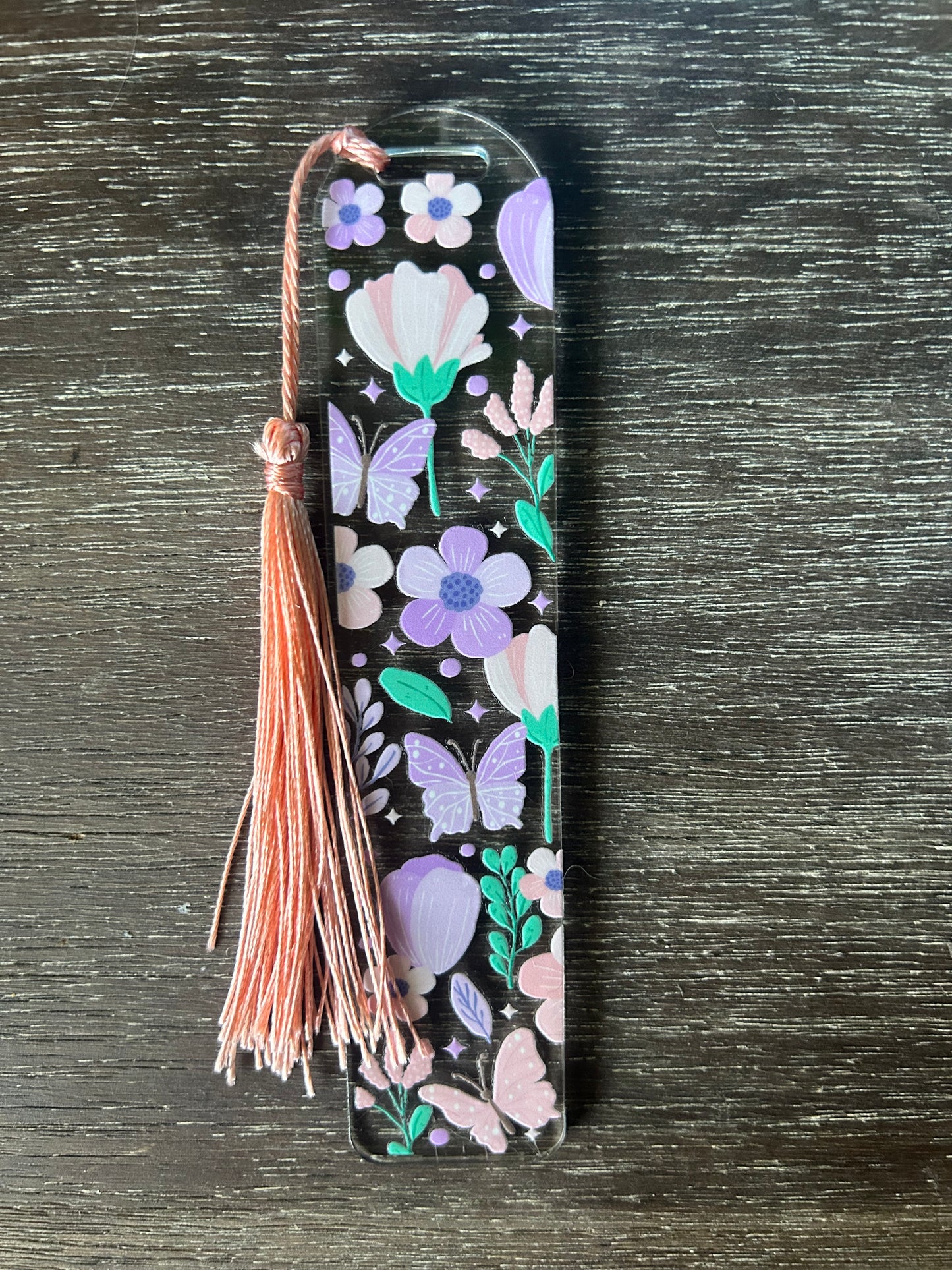 Lavender Butterfly Acrylic Bookmark