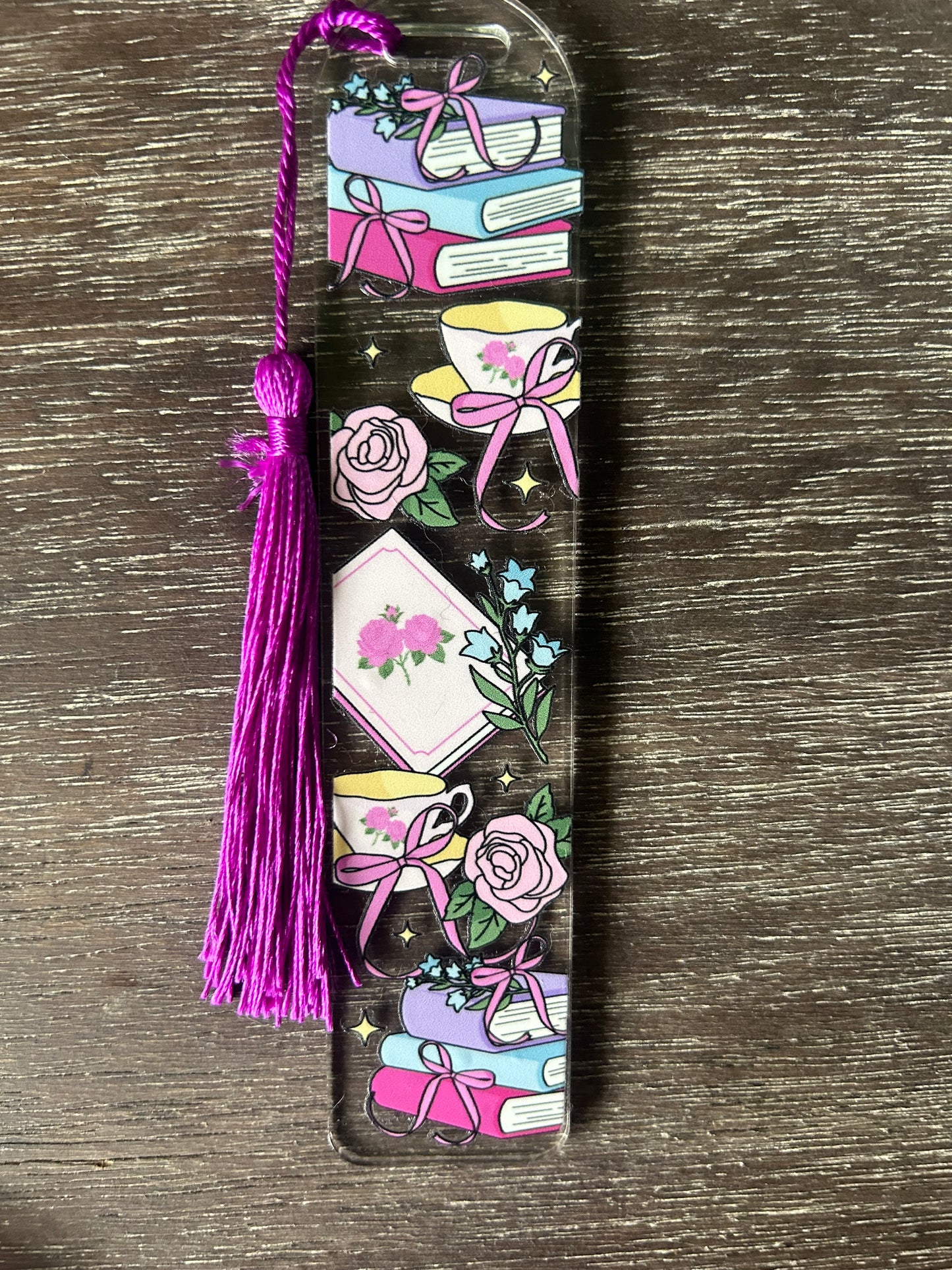 Romantic Reading Time Acrylic Bookmark
