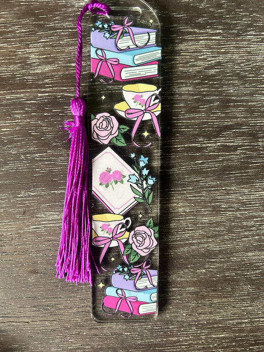 Romantic Reading Time Acrylic Bookmark