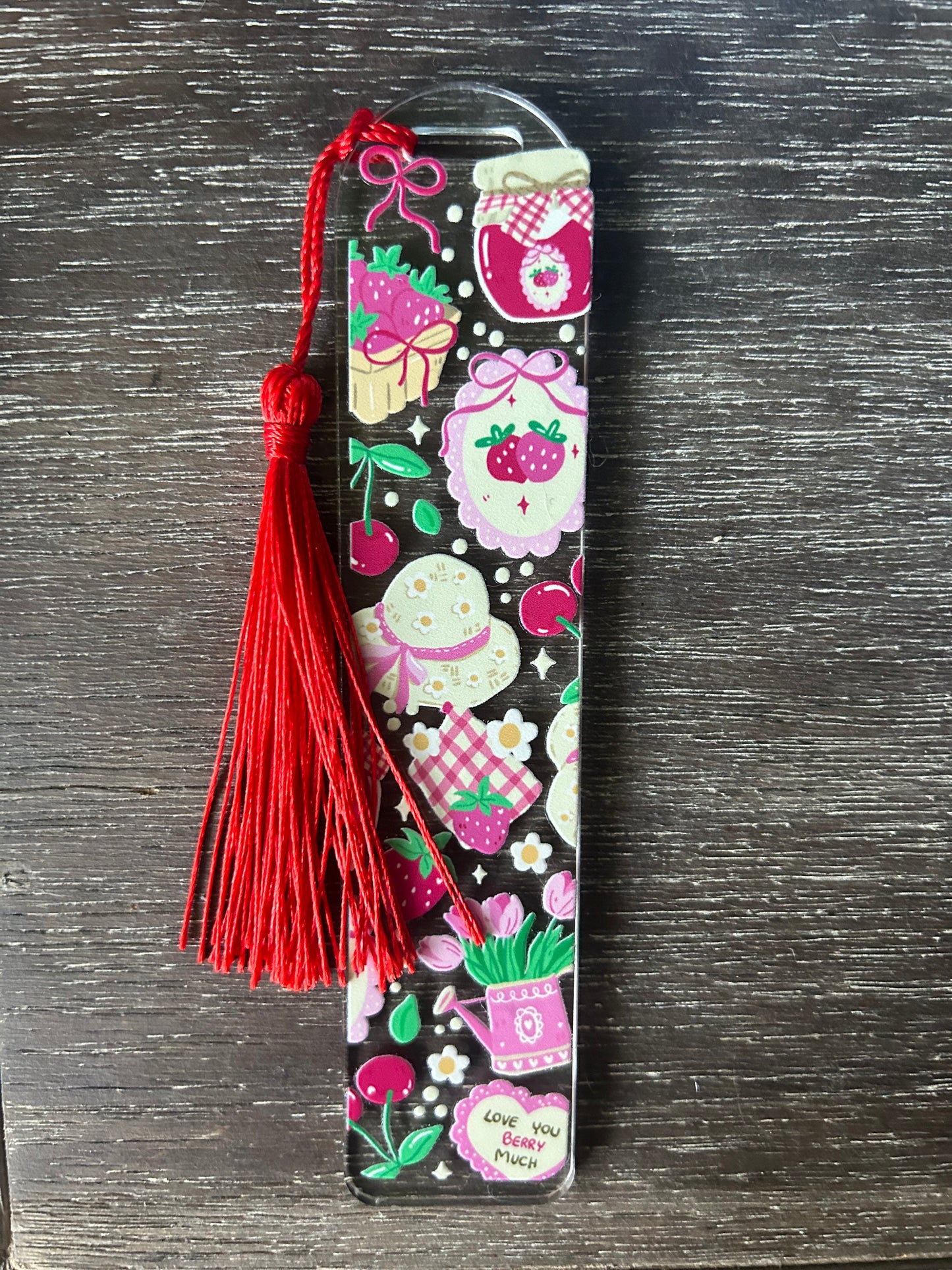 Cherry Reading Time Acrylic Bookmarks