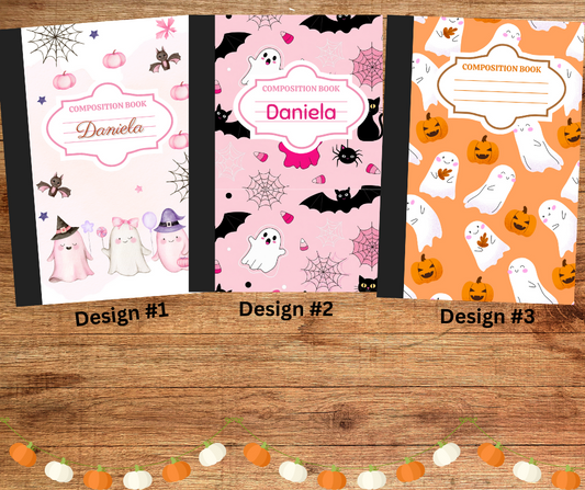 Customized Composition Notebooks (Halloween Ghostie Prints)