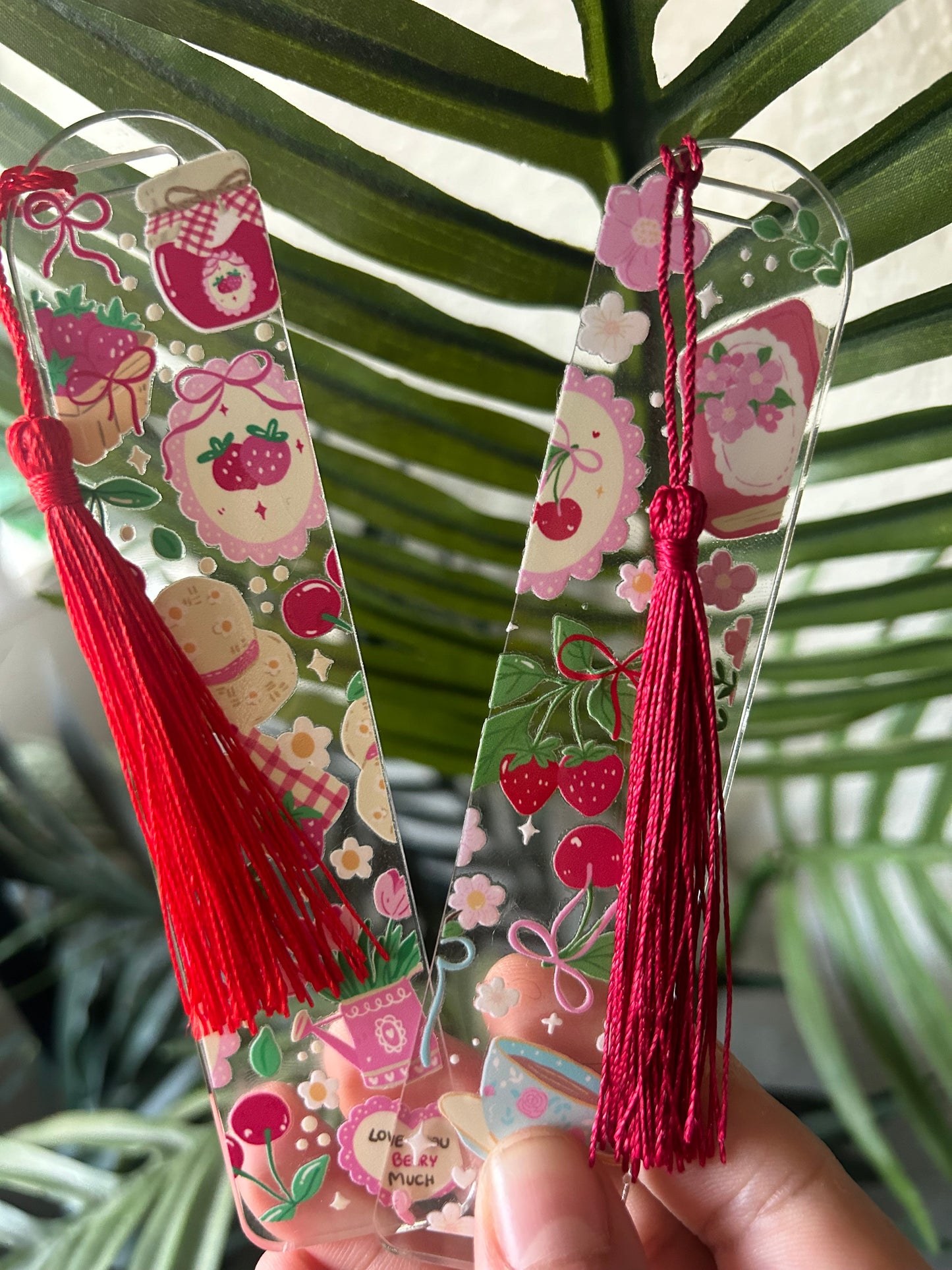 Cherry Reading Time Acrylic Bookmarks