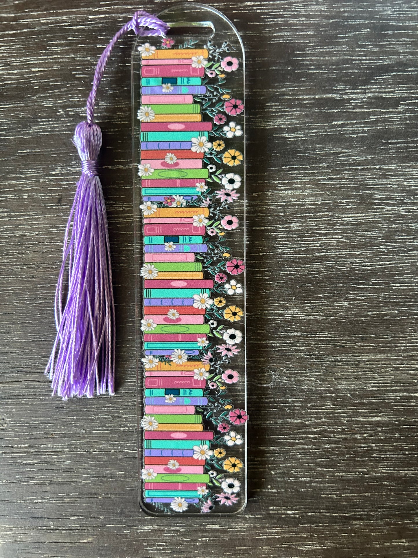 Floral Book Acrylic Bookmark