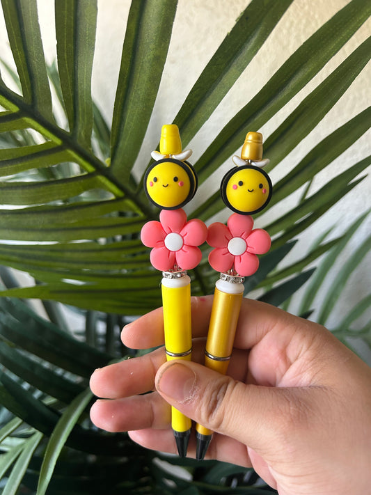 Bee Flower Spring Beaded Pens