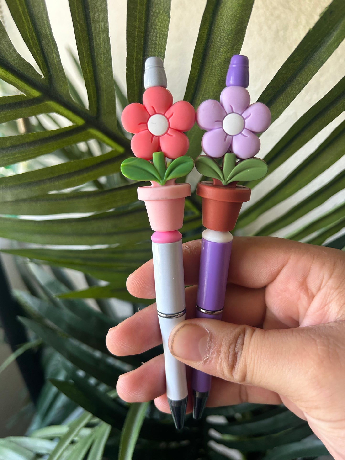 Daisy Flower Beaded Pens With Pot