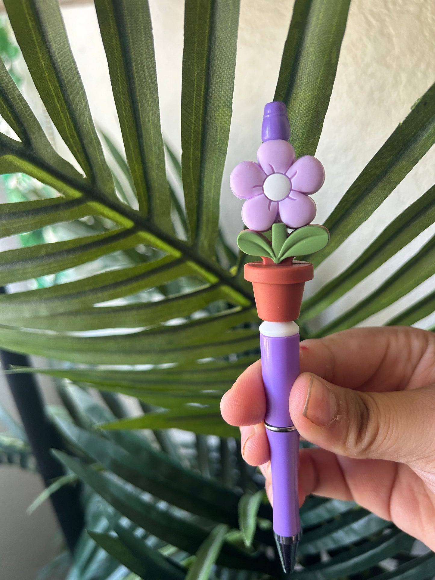 Daisy Flower Beaded Pens With Pot