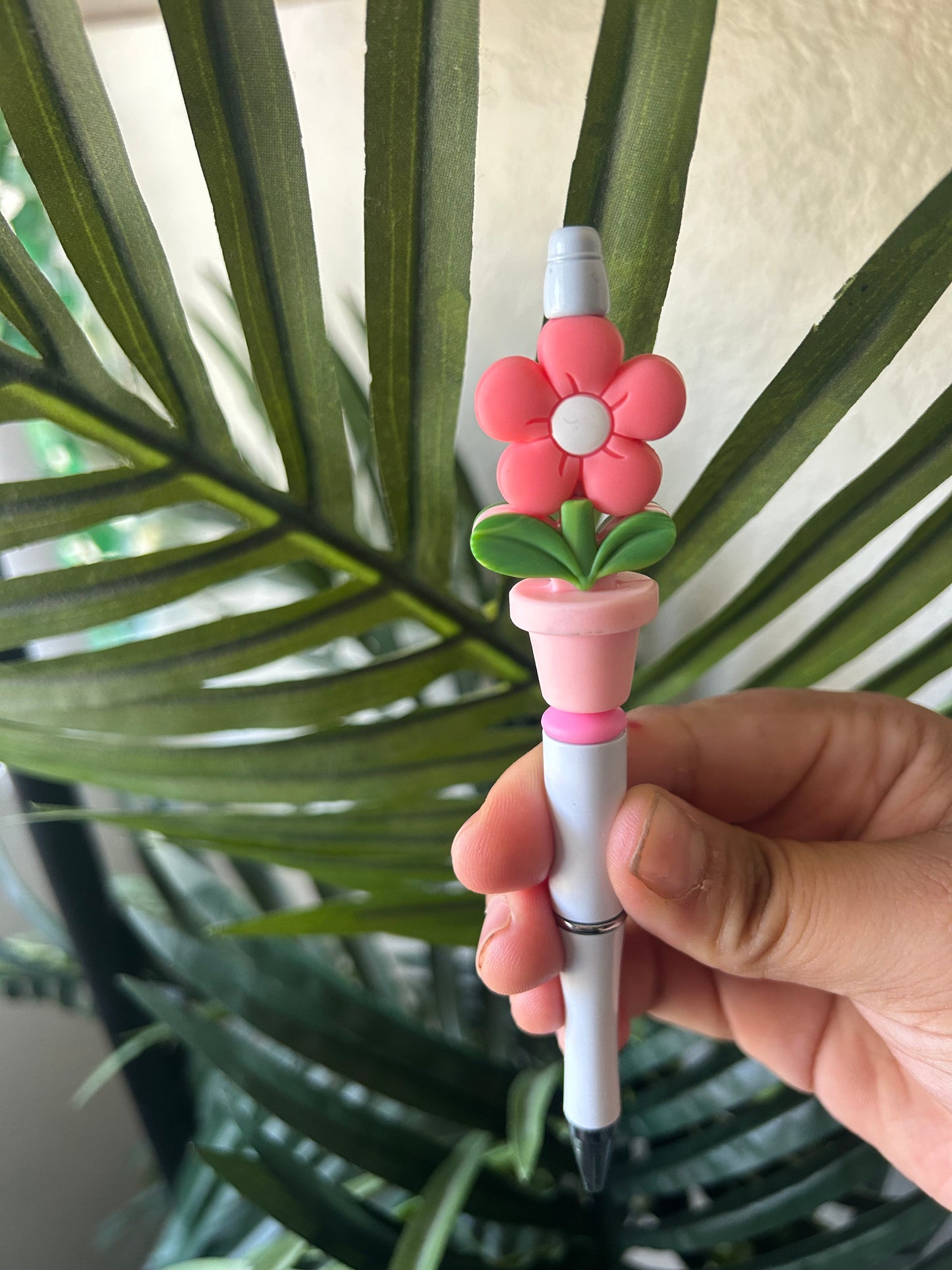 Daisy Flower Beaded Pens With Pot