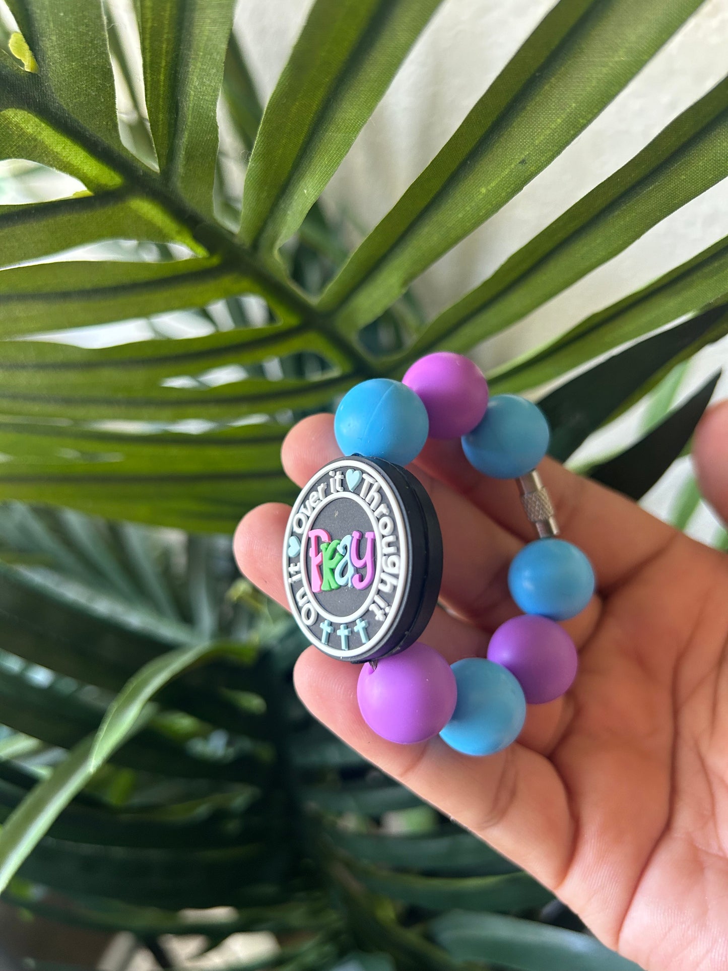 Pray On It Over It Through It Tumbler Cup Charm