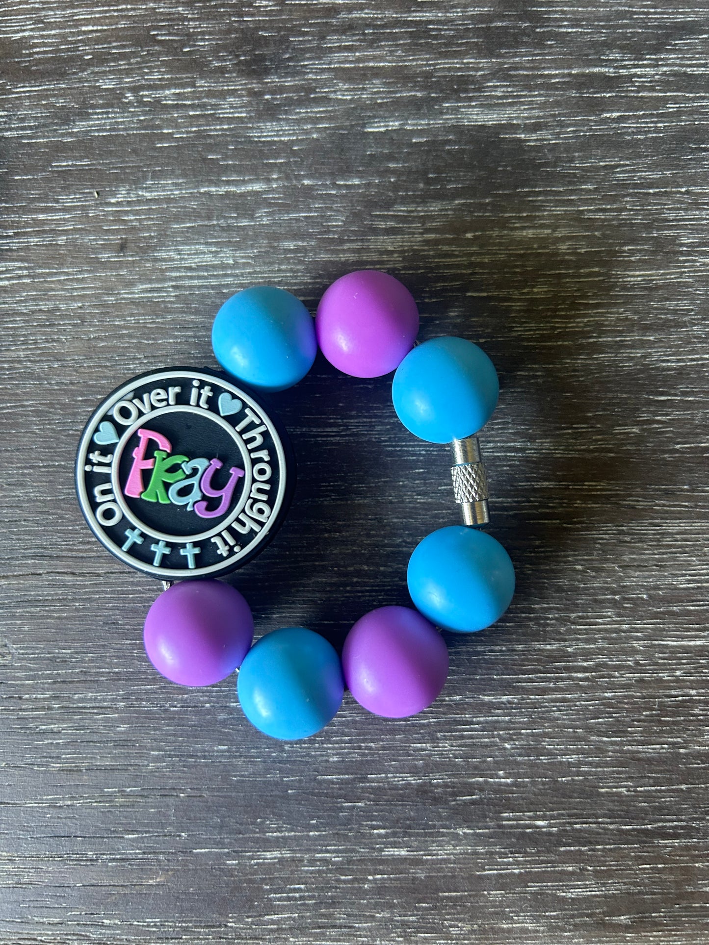 Pray On It Over It Through It Tumbler Cup Charm