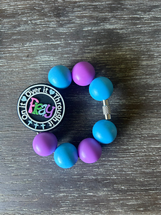 Pray On It Over It Through It Tumbler Cup Charm