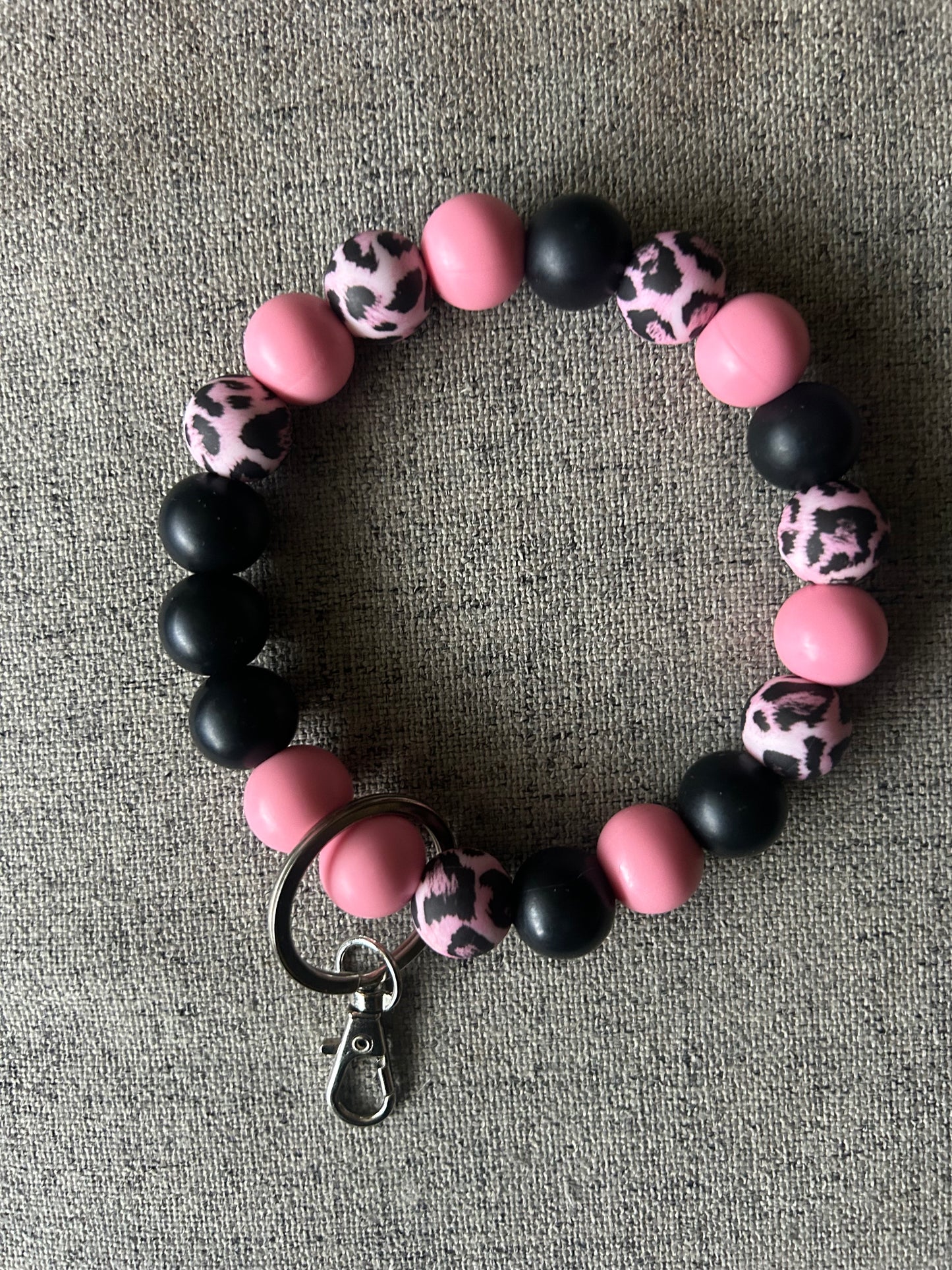 Custom Silicone Beaded Keychain Wristlet