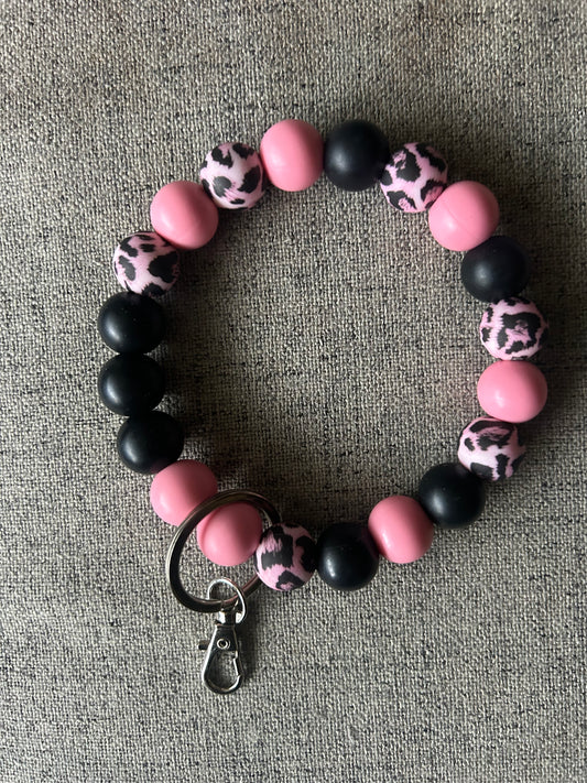 Custom Silicone Beaded Keychain Wristlet