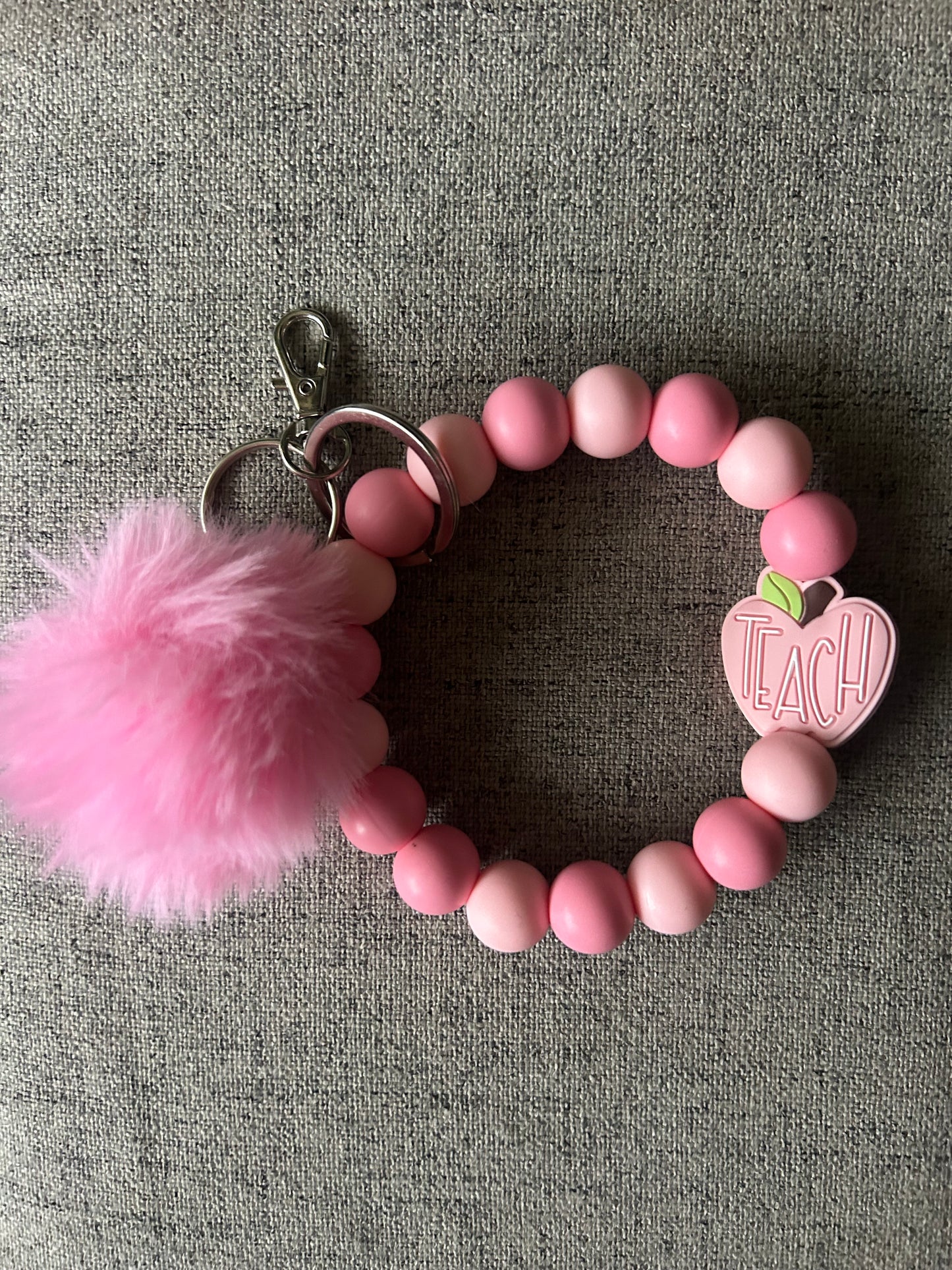 Custom Silicone Beaded Keychain Wristlet