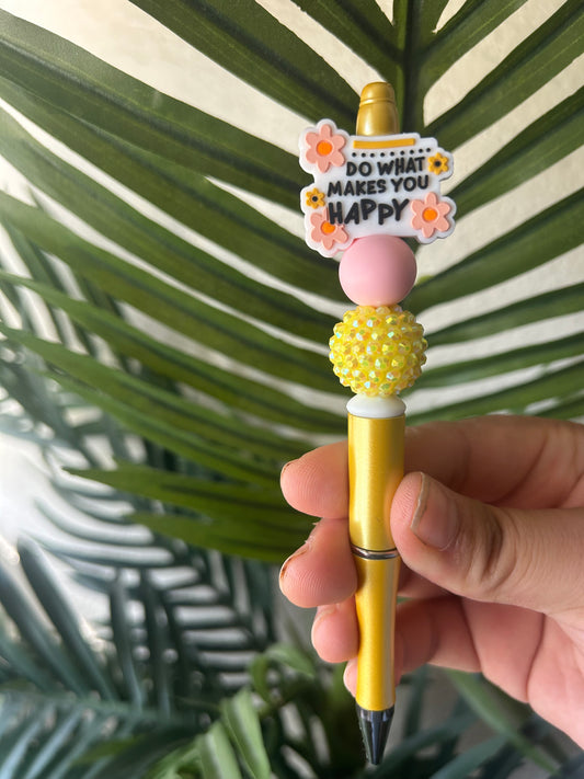 Do What Makes You Happy Beaded Pen