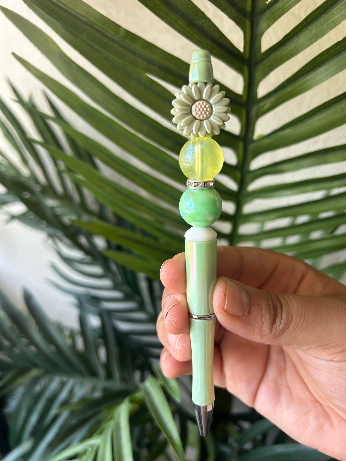 Opal Daisy Flower Beaded Pens