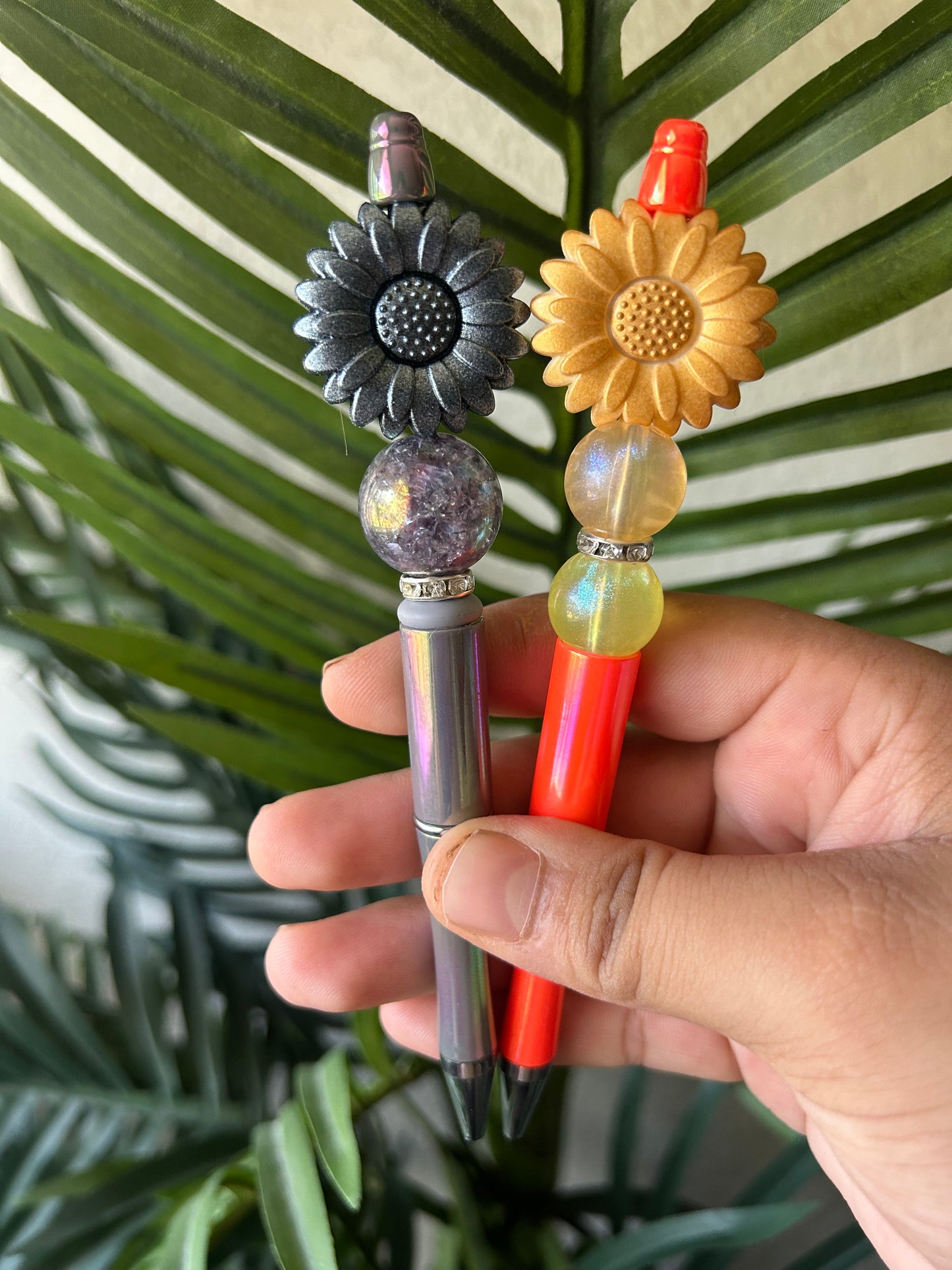 Opal Daisy Flower Beaded Pens