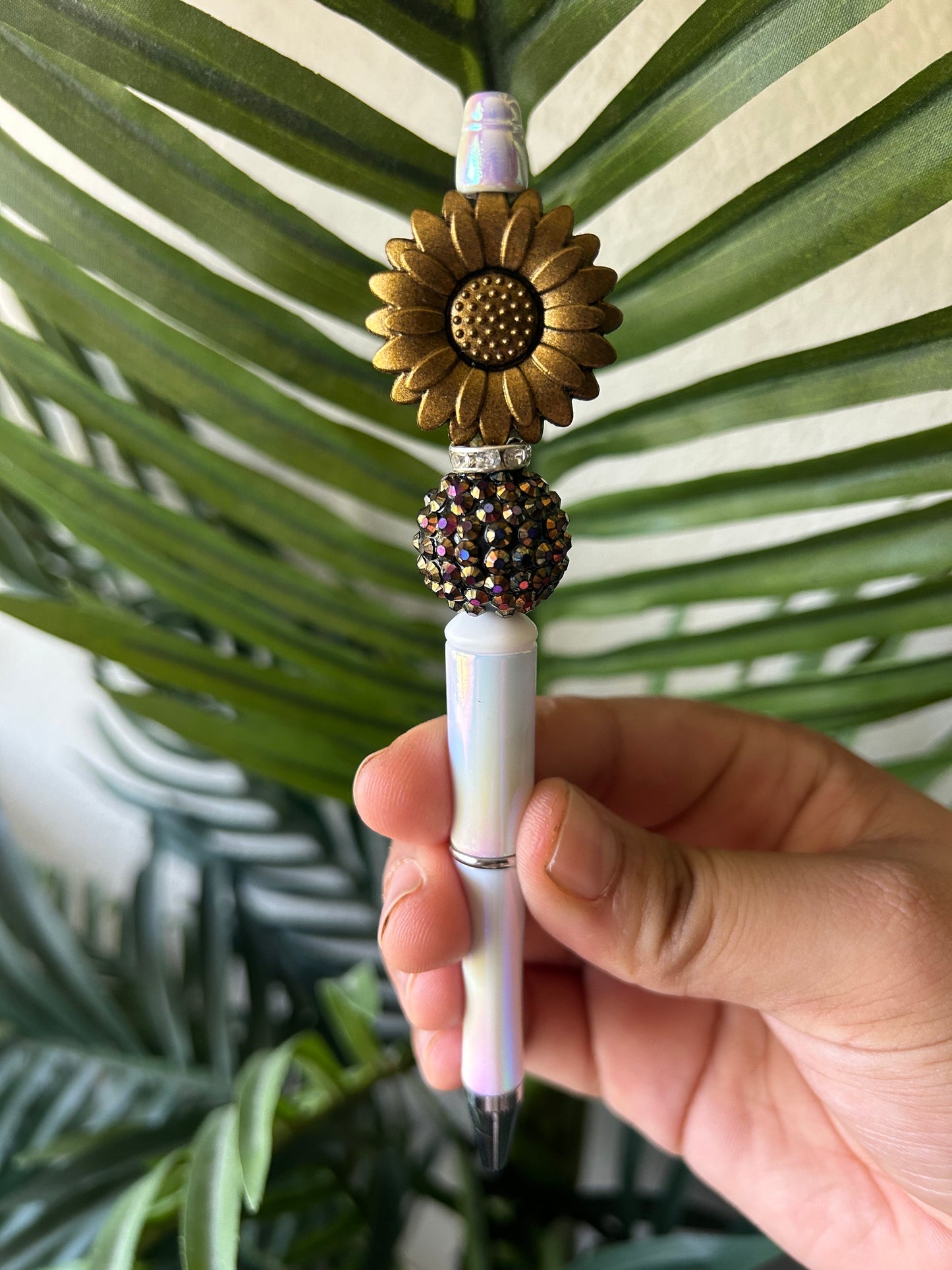 Opal Daisy Flower Beaded Pens