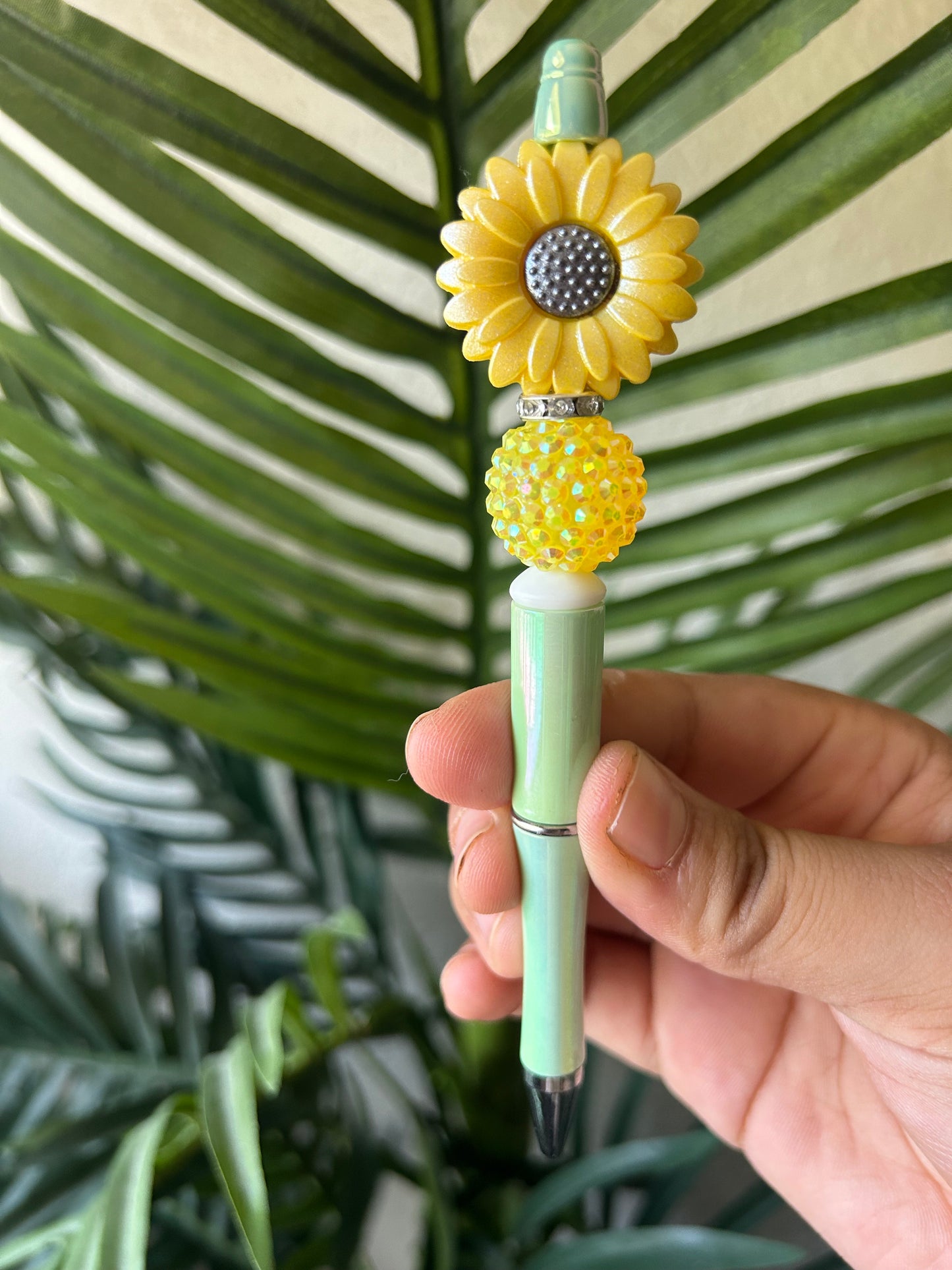 Opal Daisy Flower Beaded Pens