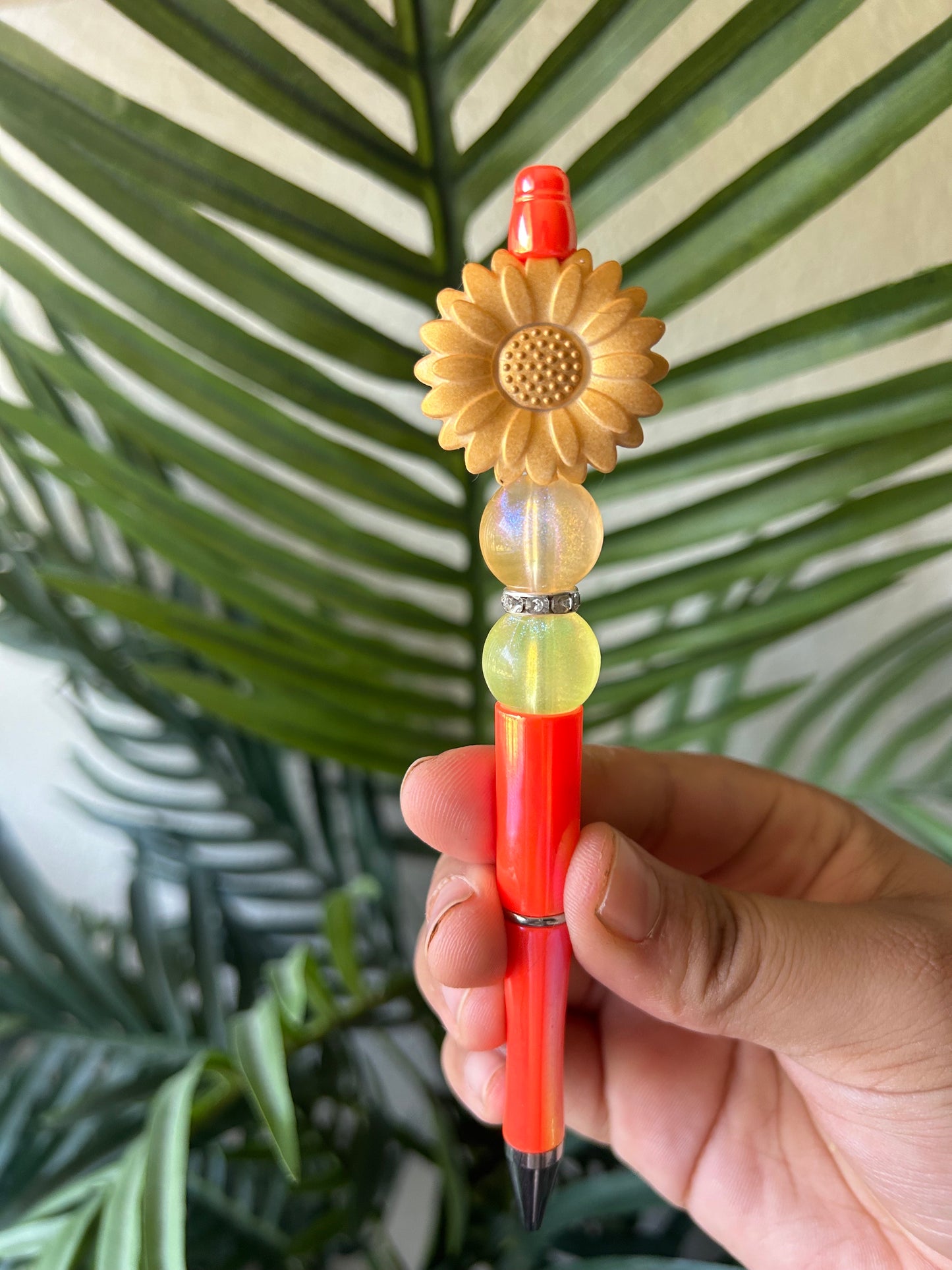 Opal Daisy Flower Beaded Pens
