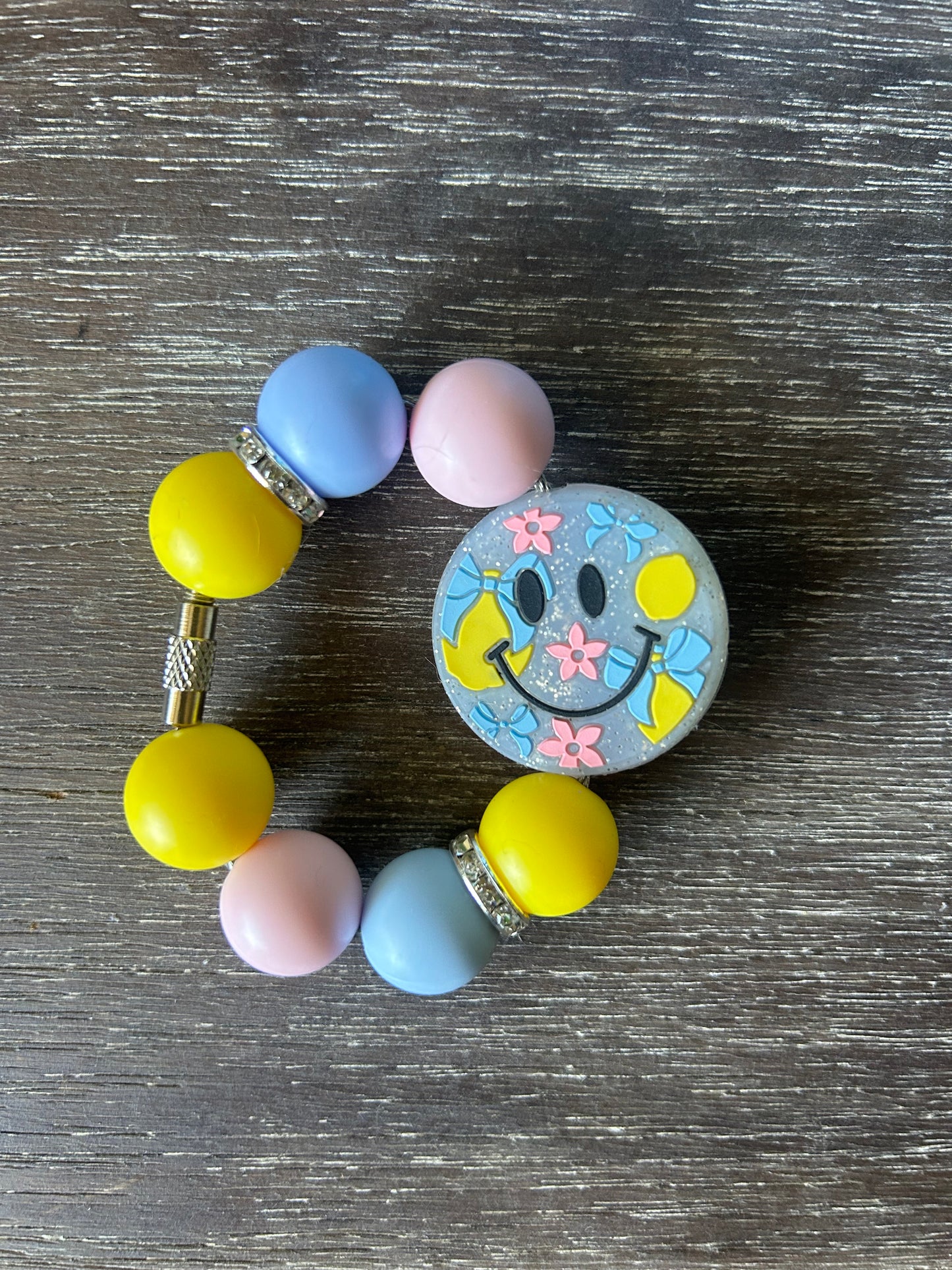 Coquette Lemon with Blue Bow Tumbler Cup Charm