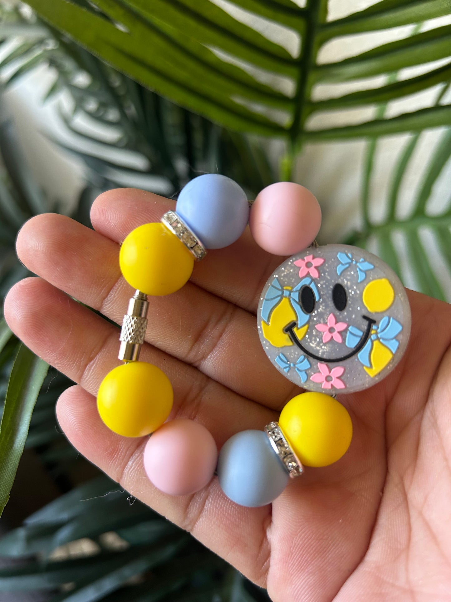 Coquette Lemon with Blue Bow Tumbler Cup Charm