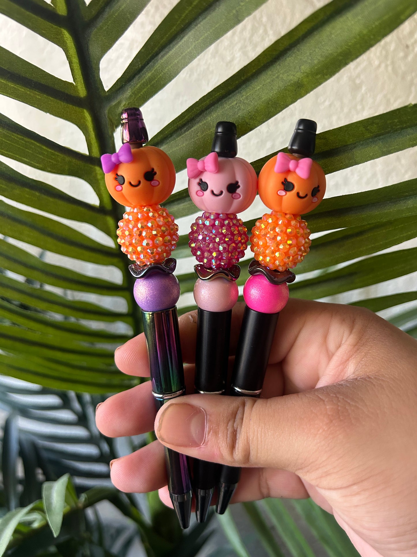 Pumpkin Bow Beaded Pens