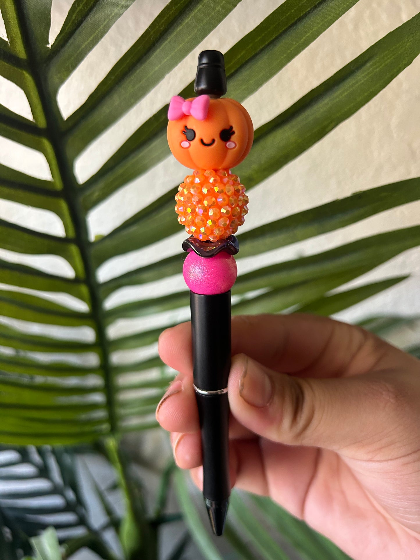 Pumpkin Bow Beaded Pens