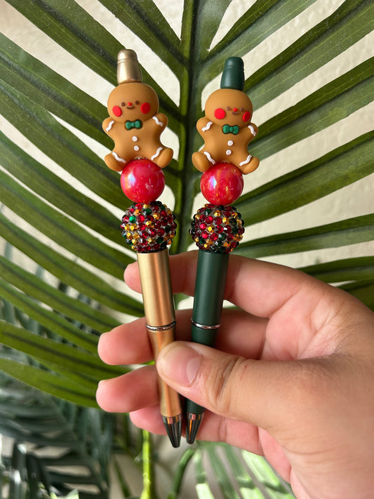 Gingerbread Man Beaded Pens