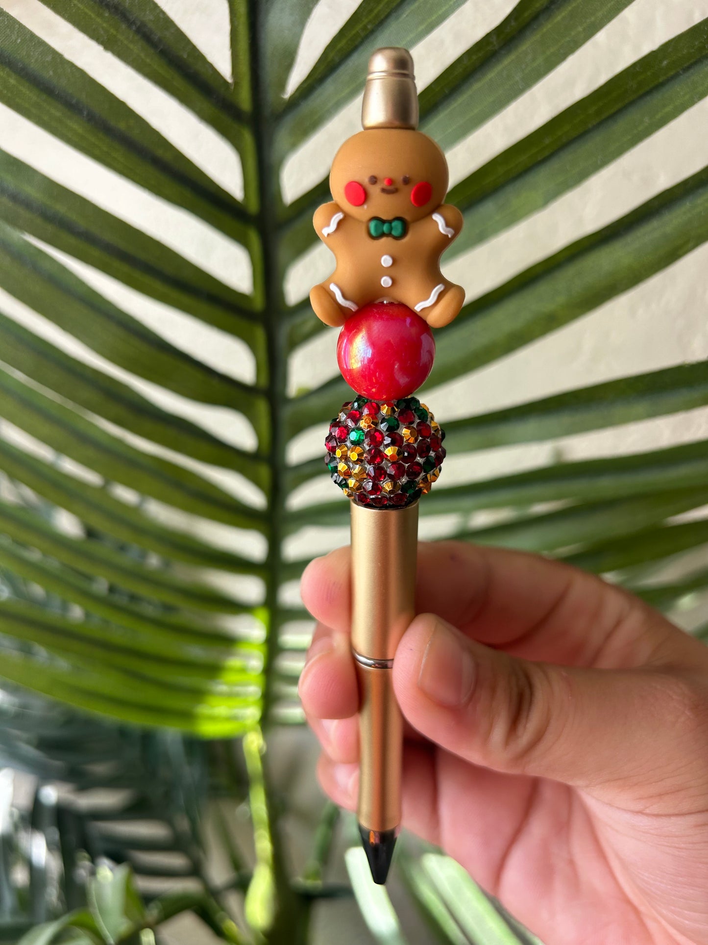 Gingerbread Man Beaded Pens
