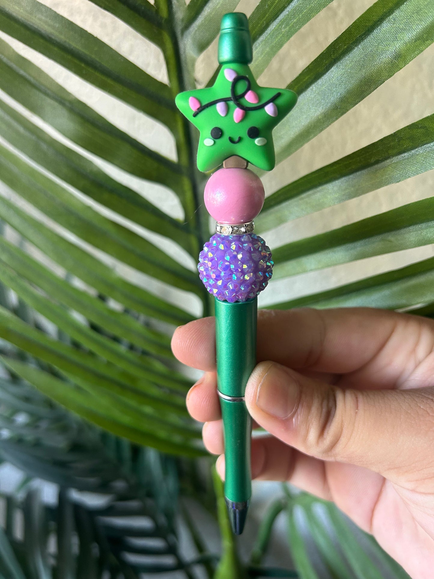 Christmas Tree Star Beaded Pens