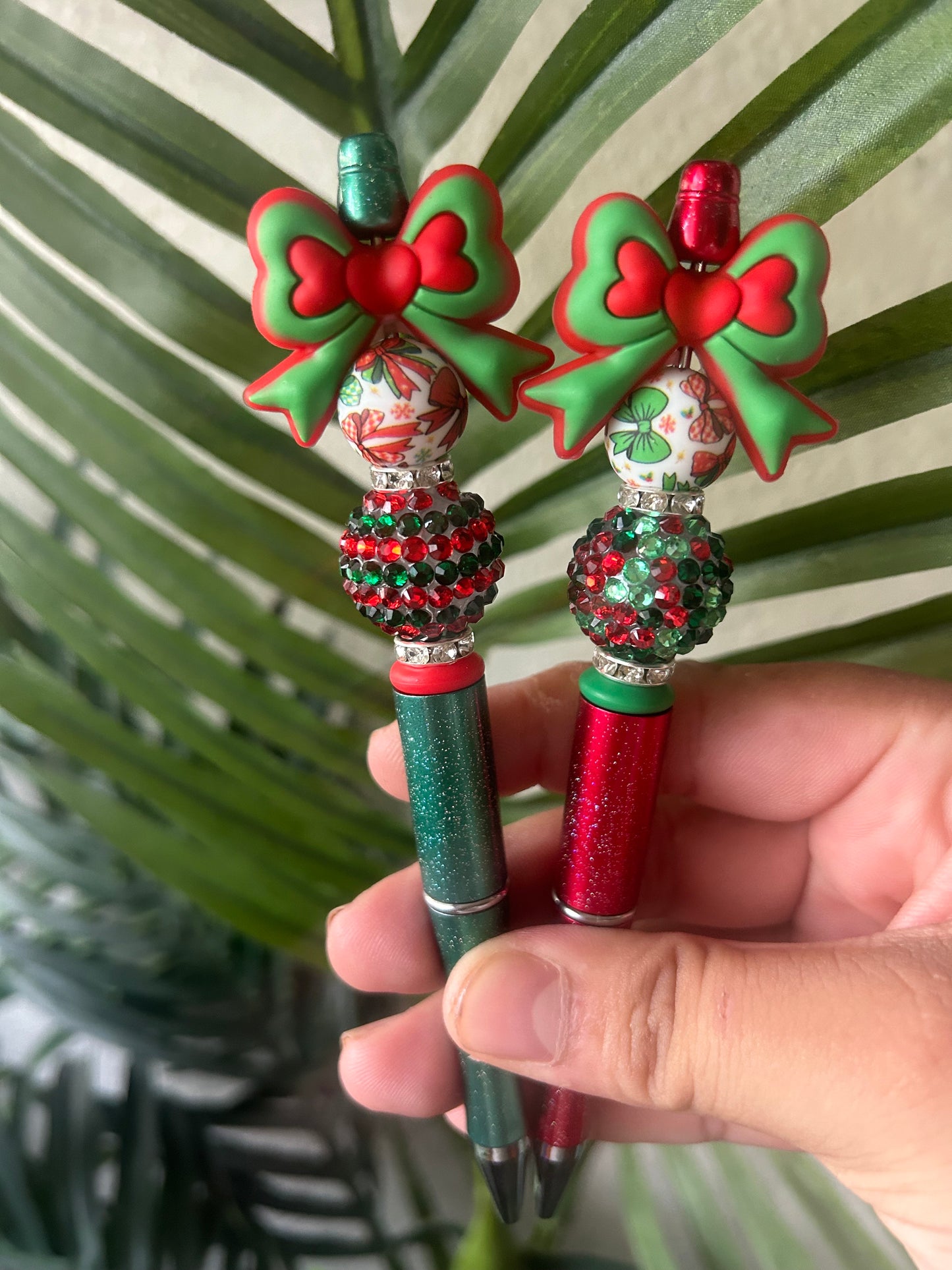 Christmas Bow Beaded Pens