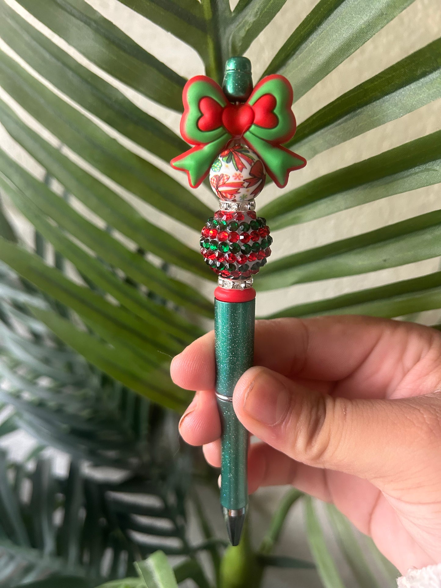 Christmas Bow Beaded Pens