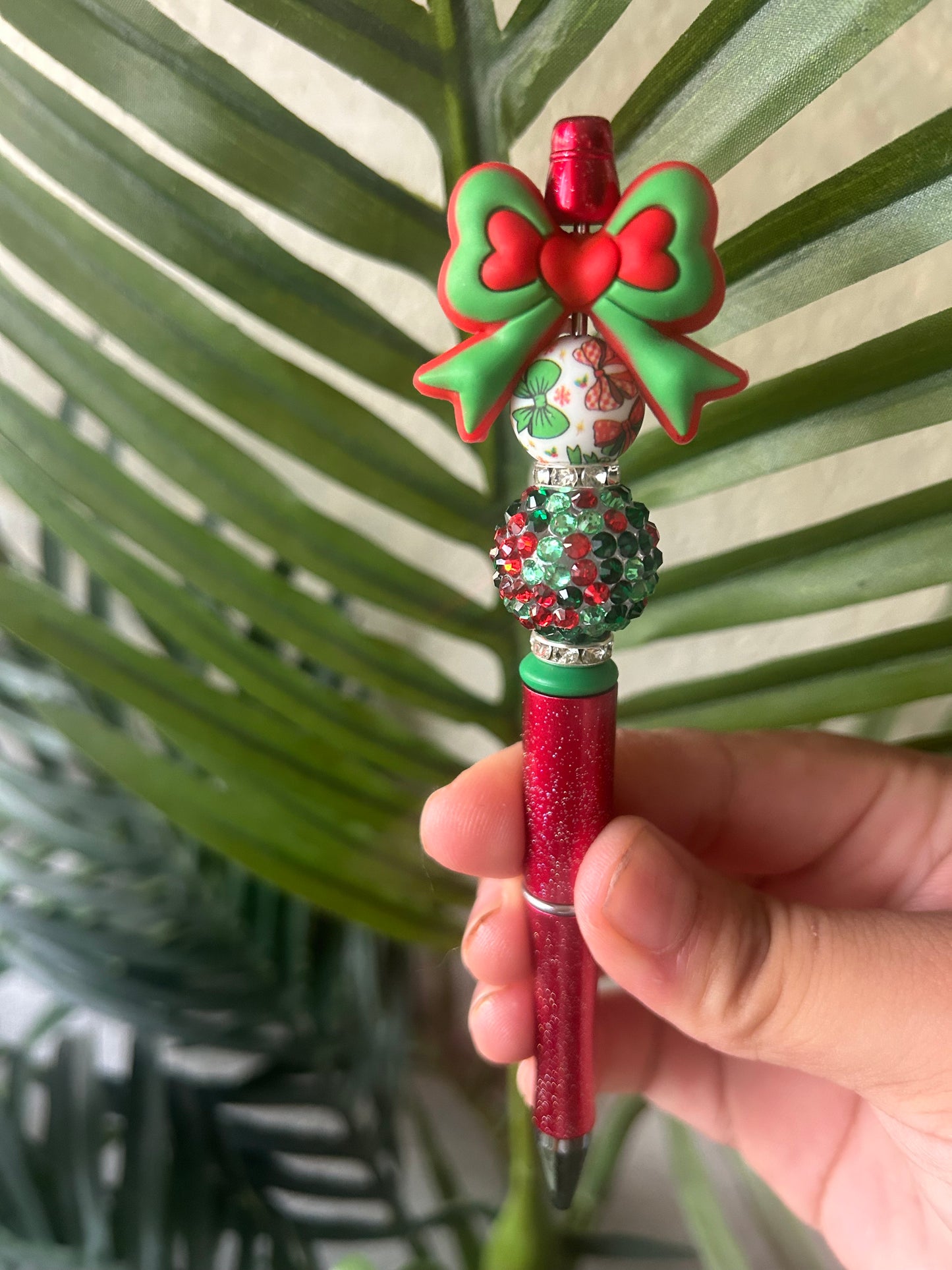 Christmas Bow Beaded Pens