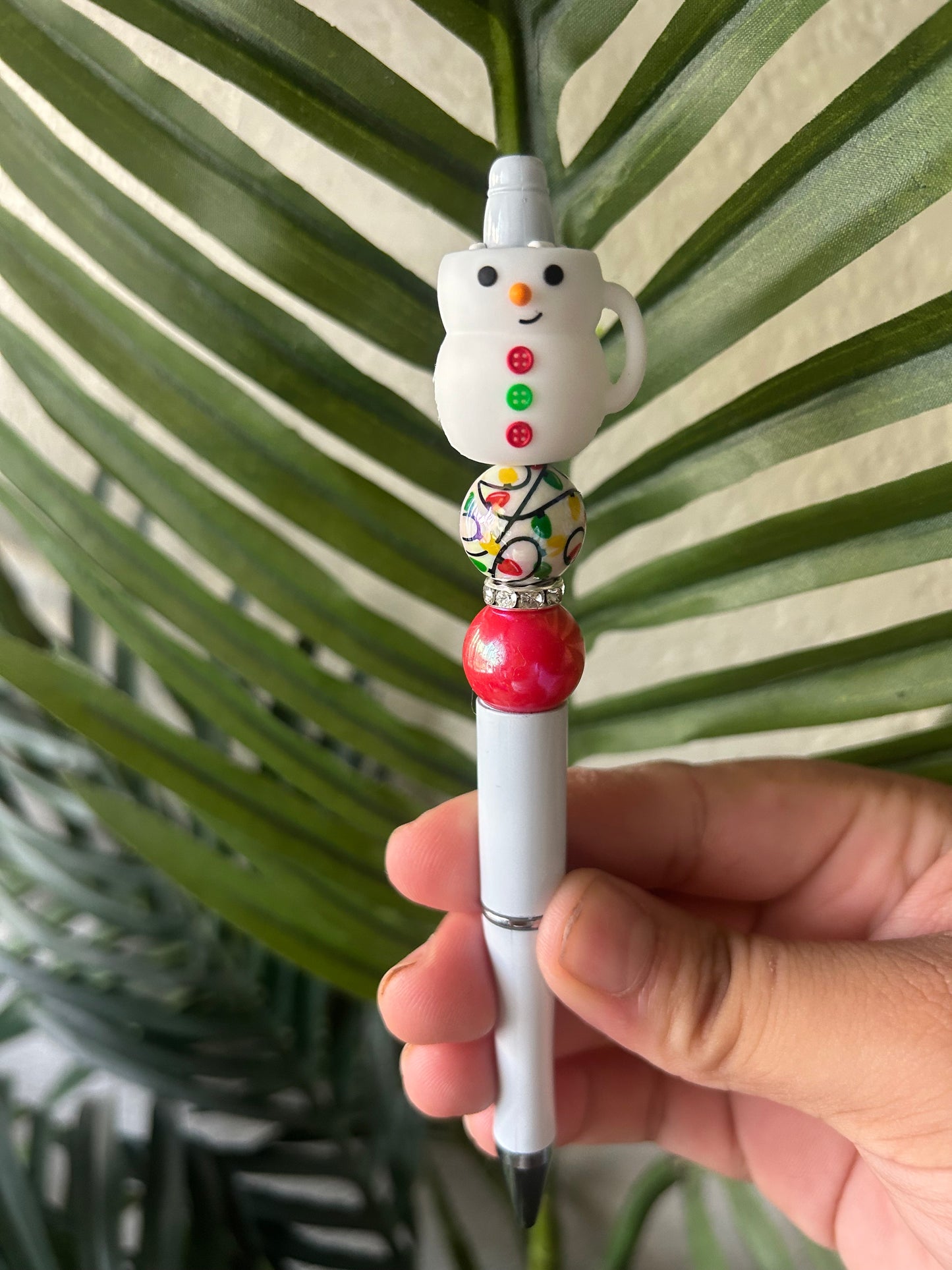 Hot Cocoa Snowman Beaded Pens