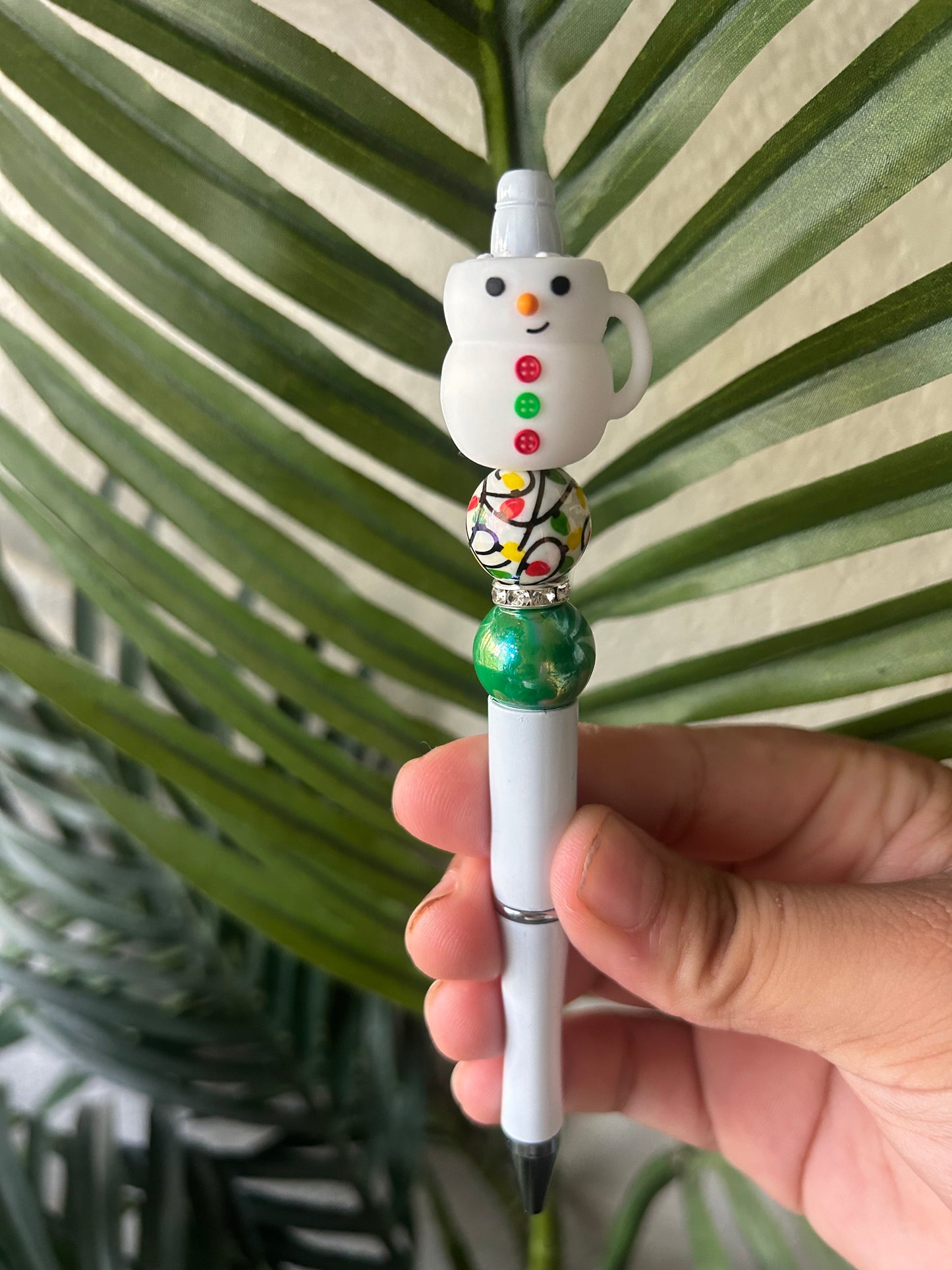 Hot Cocoa Snowman Beaded Pens