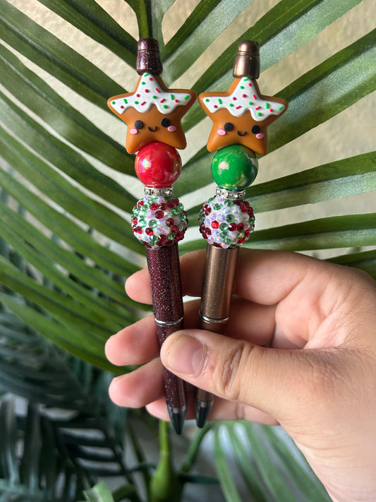 Christmas Cookie Star Beaded Pens