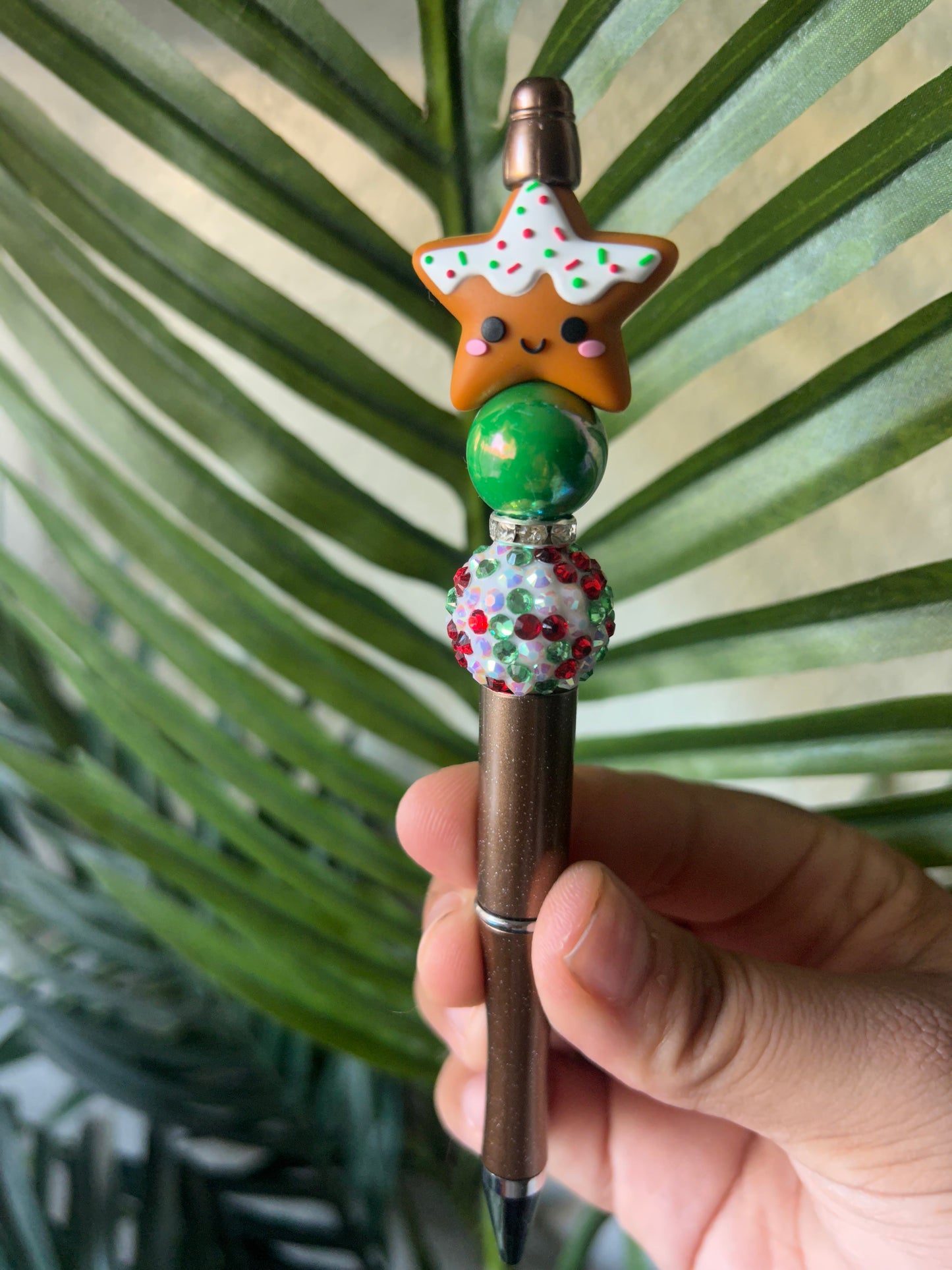 Christmas Cookie Star Beaded Pens
