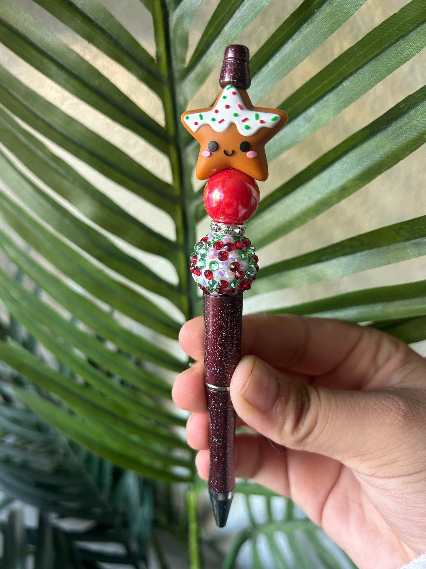 Christmas Cookie Star Beaded Pens