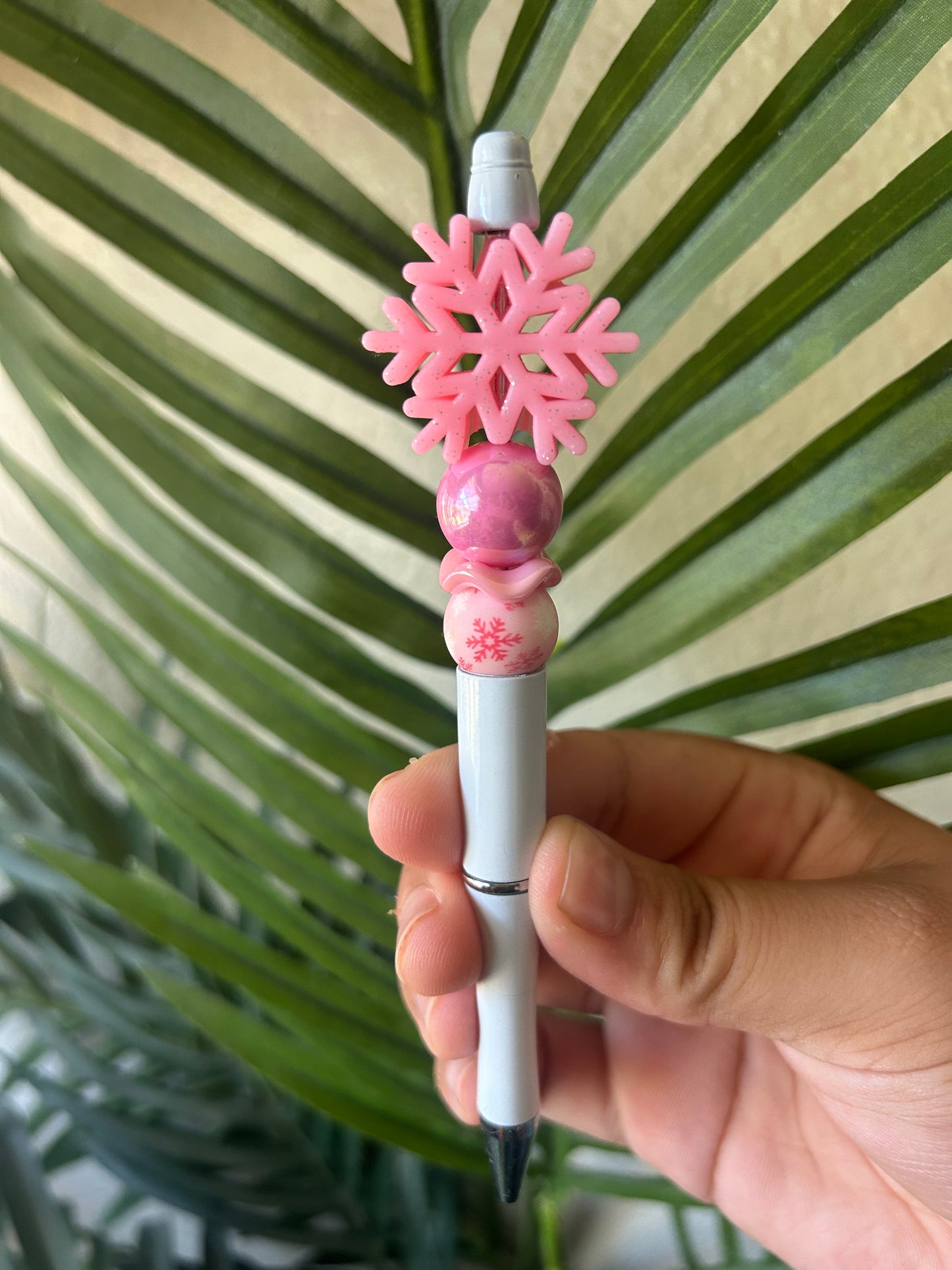Glitter Snowflakes Beaded Pens