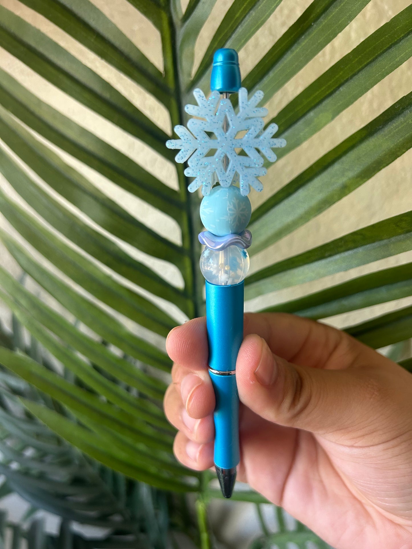 Glitter Snowflakes Beaded Pens